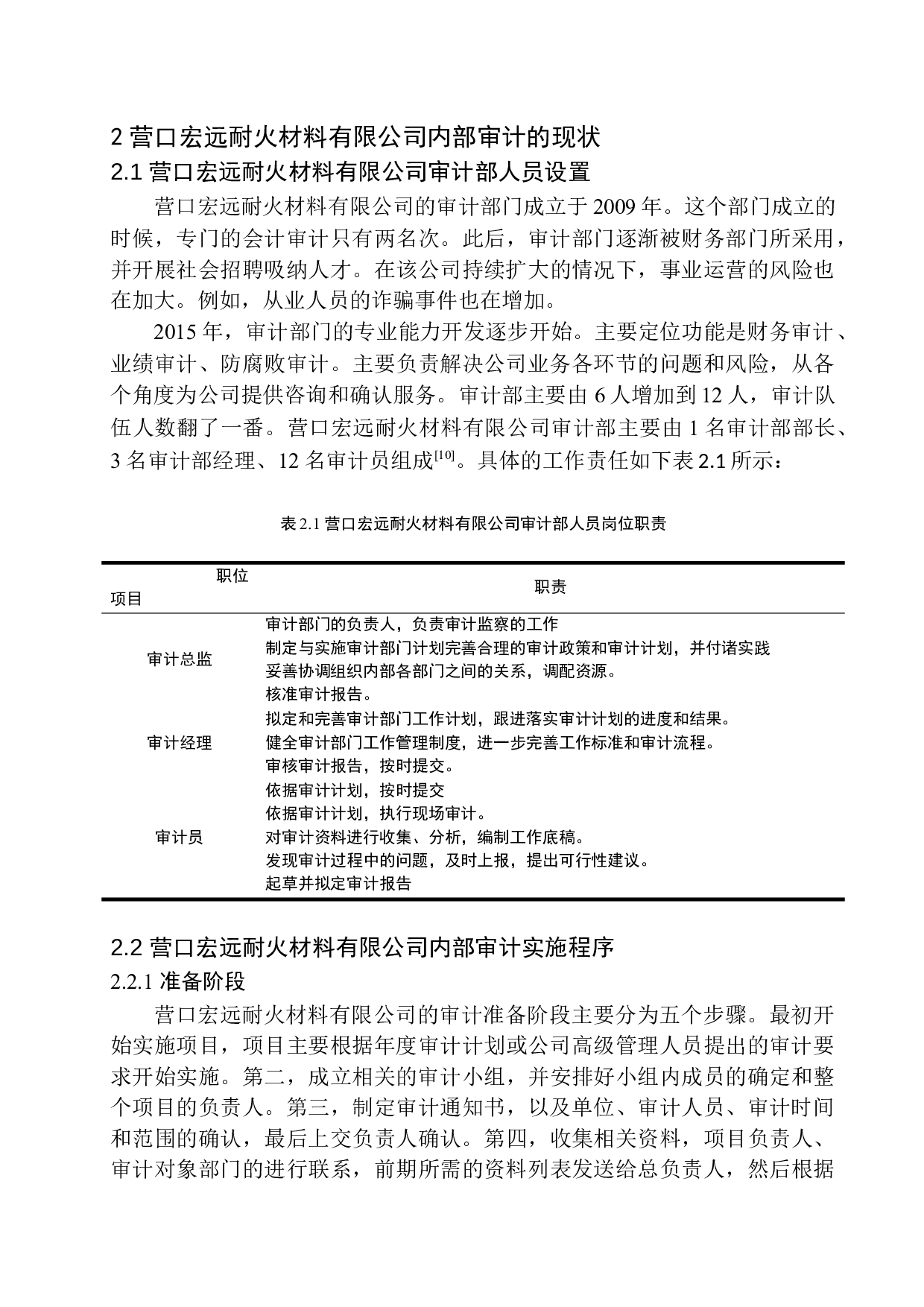 营口宏远耐火材料有限公司内部审计问题研究-11475字.docx 第8页