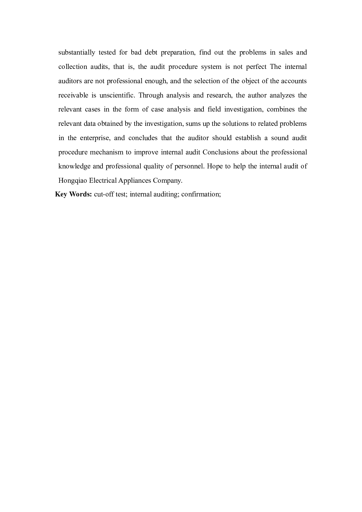 虹桥家电公司销售及收款内部审计研究-9804字.docx 第4页