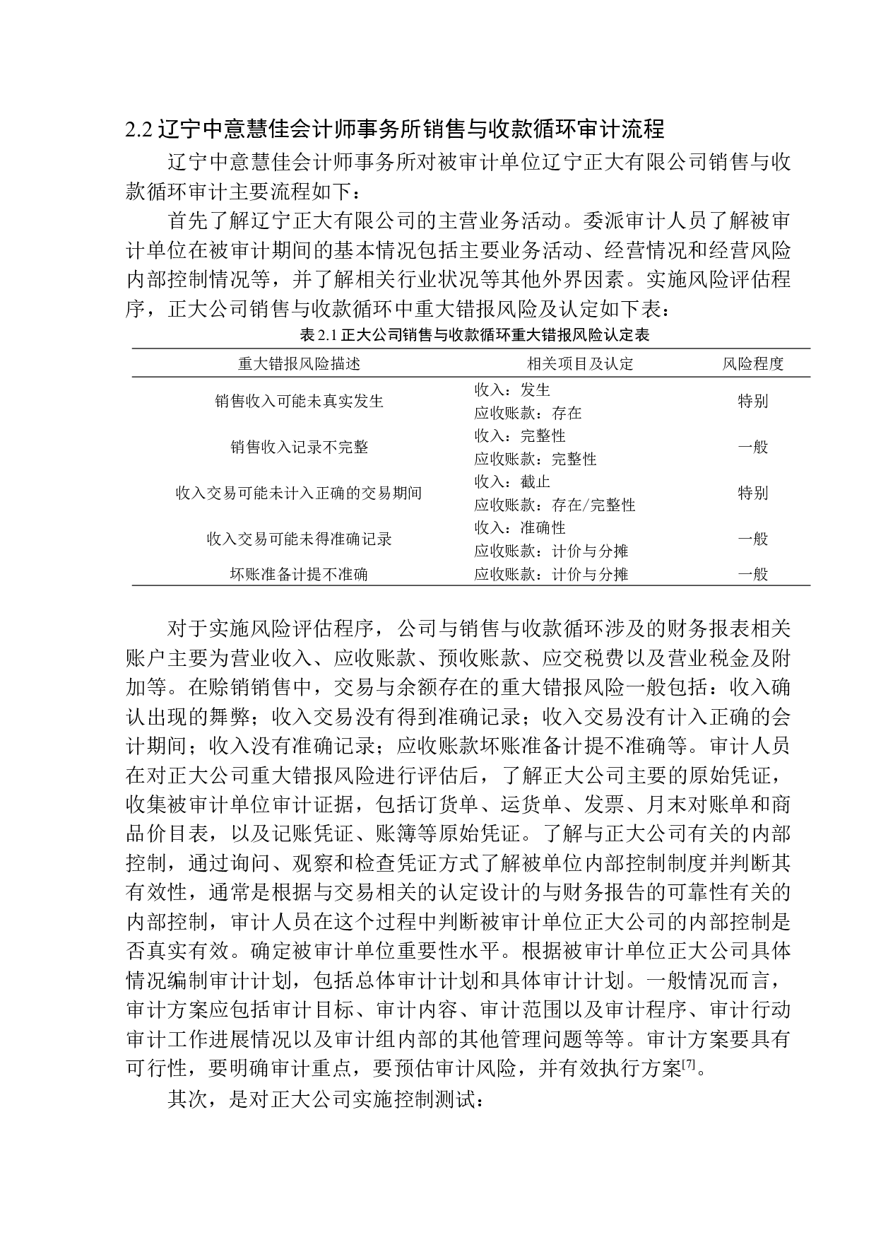 辽宁中意慧佳会计师事务所有限公司销售与收款循环审计问题研究-12224字.docx 第7页