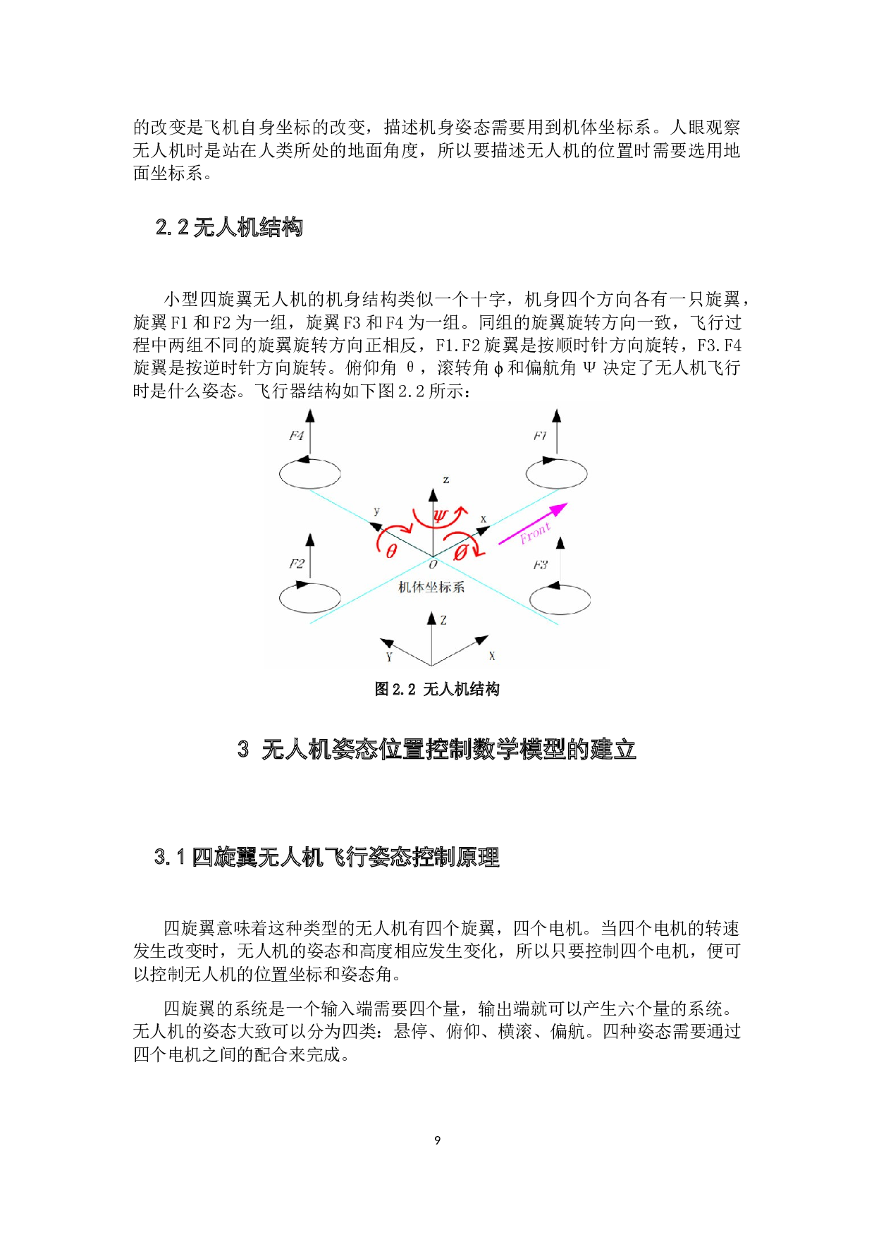 四旋翼无人机飞行仿真系统的设计与实现-10305字.docx 第9页