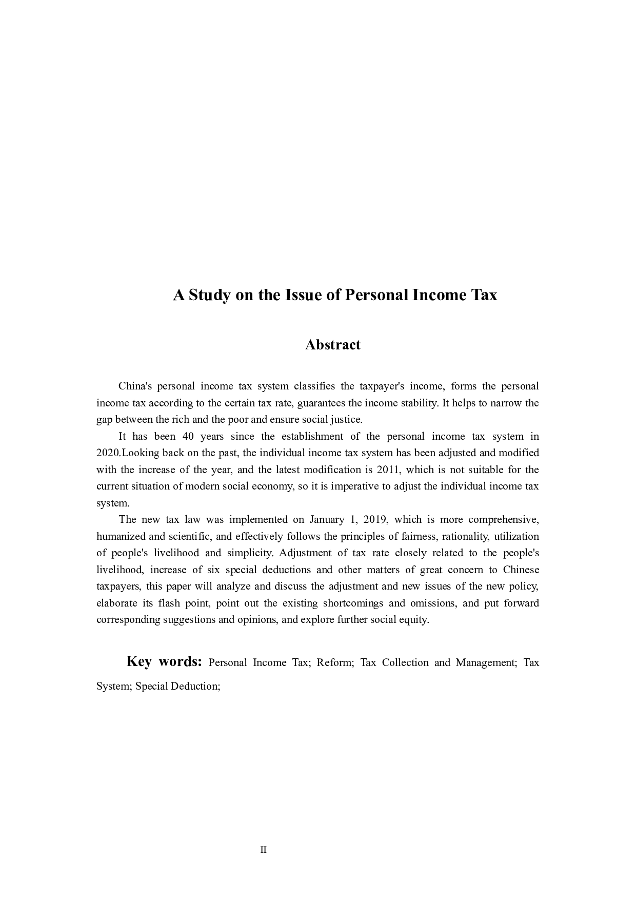 个人所得税税收问题研究-9880字.docx 第2页