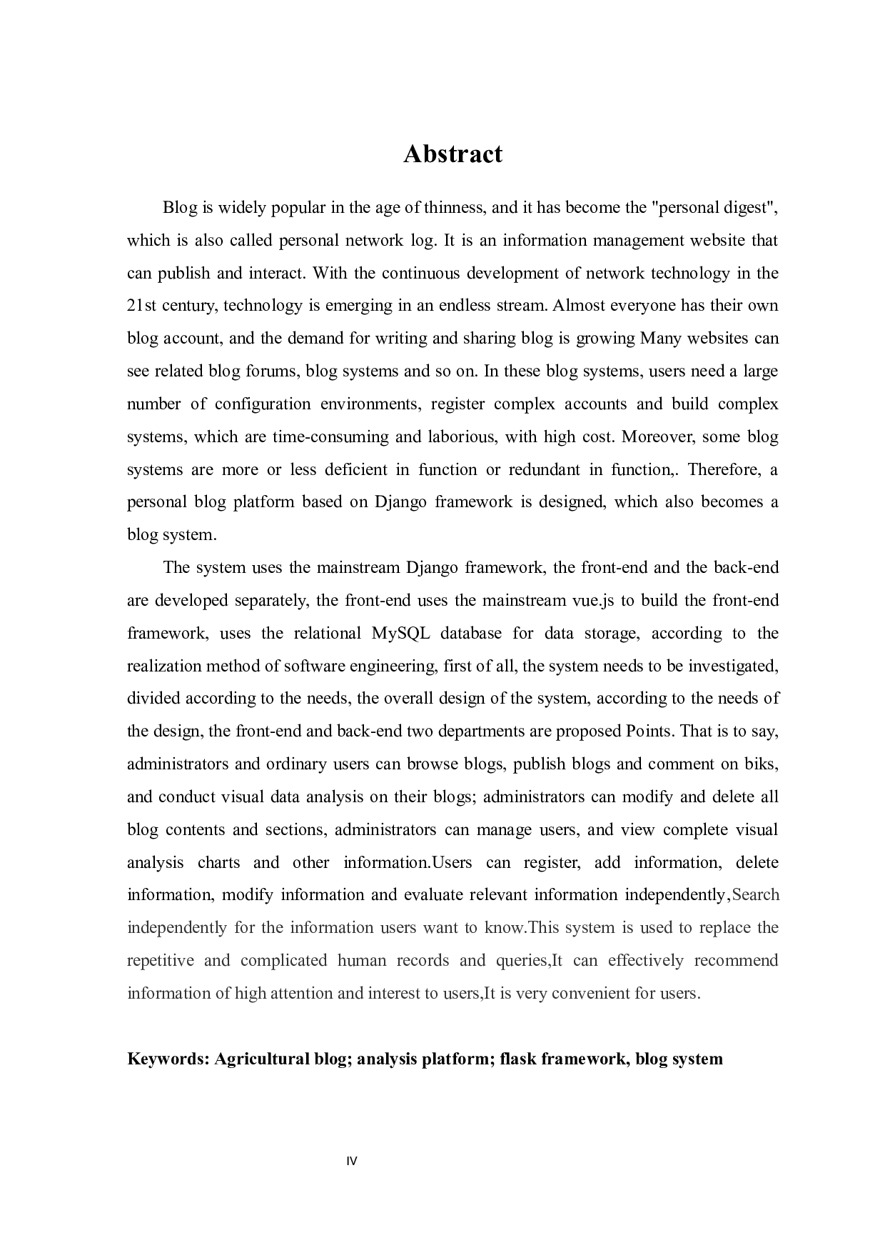 基于大数据的农业博客平台的设计与实现-18613字.docx 第4页