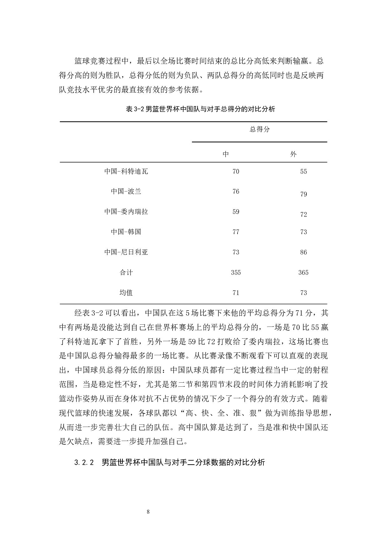 2019年男篮世界杯中国队与对手进攻能力对比与分析-9864字.docx 第8页