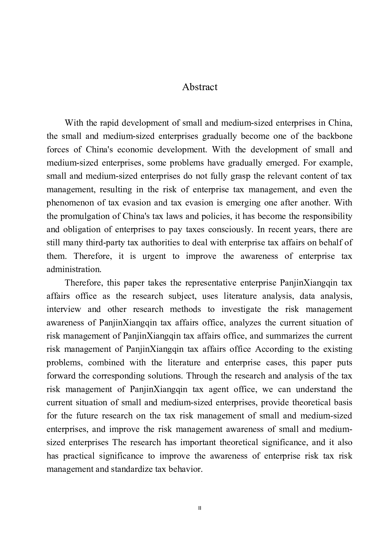 关于提高盘锦向勤税务师事务所税务风险管理意识的研究-10406字.docx 第3页