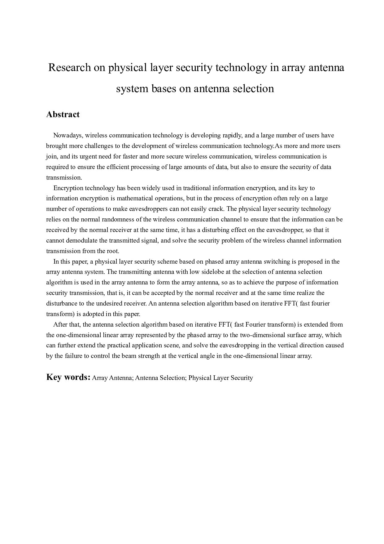 基于天线选择的阵列天线系统物理层安全技术研究-14622字.docx 第3页