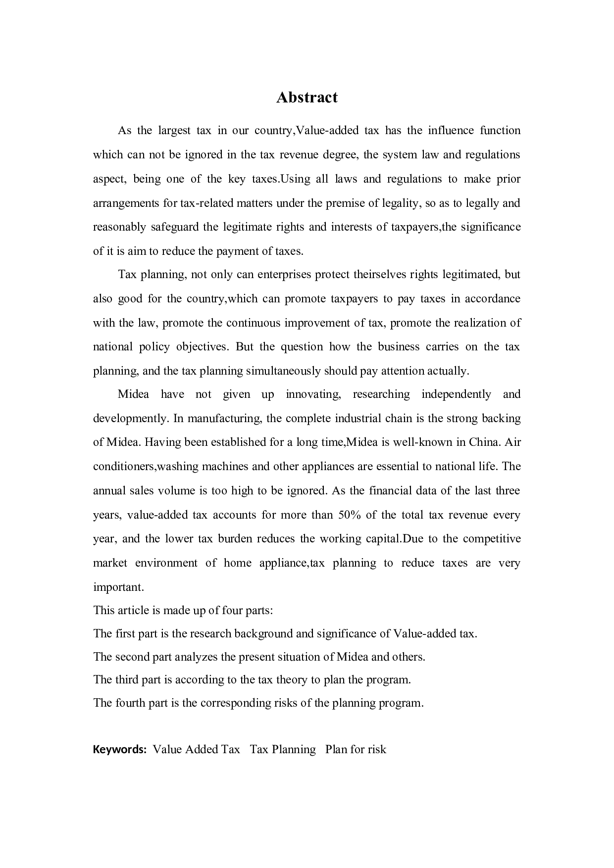 浅析美的集团股份有限公司增值税税务筹划-14527字.docx 第2页