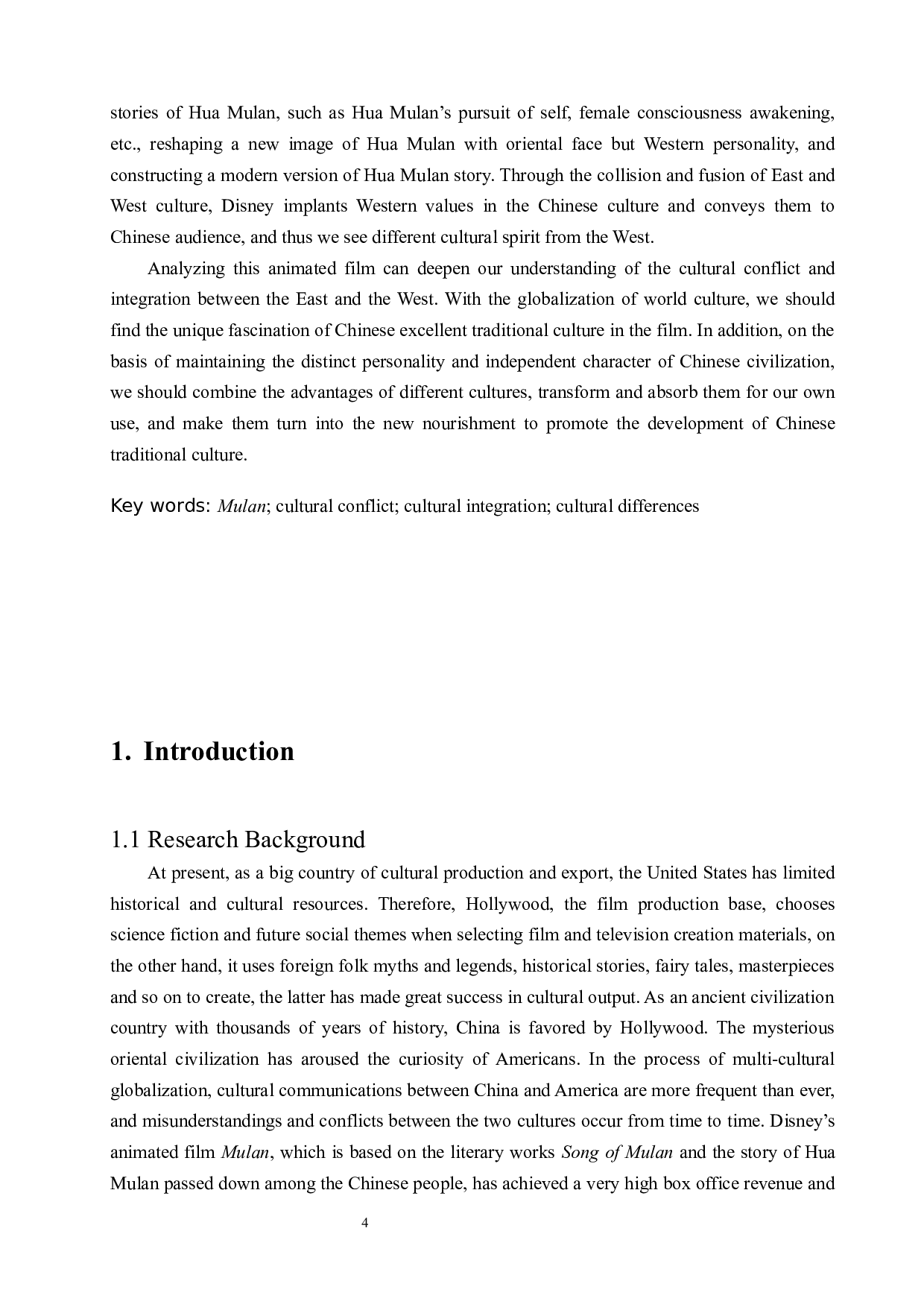 从文化冲突与融合的视角解读迪士尼动画电影《木兰》-5236字.docx 第4页