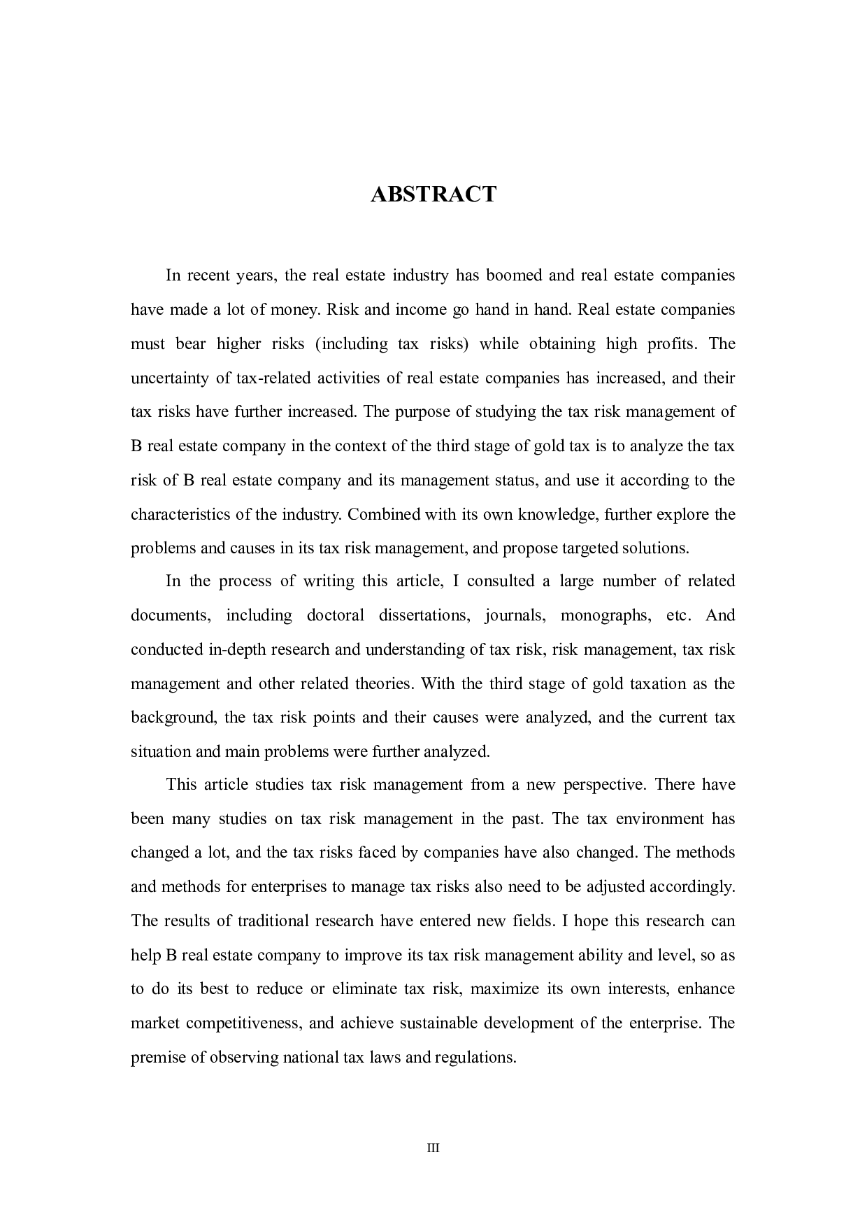 金税三期背景下B房地产公司纳税风险管理研究-18078字.docx 第3页