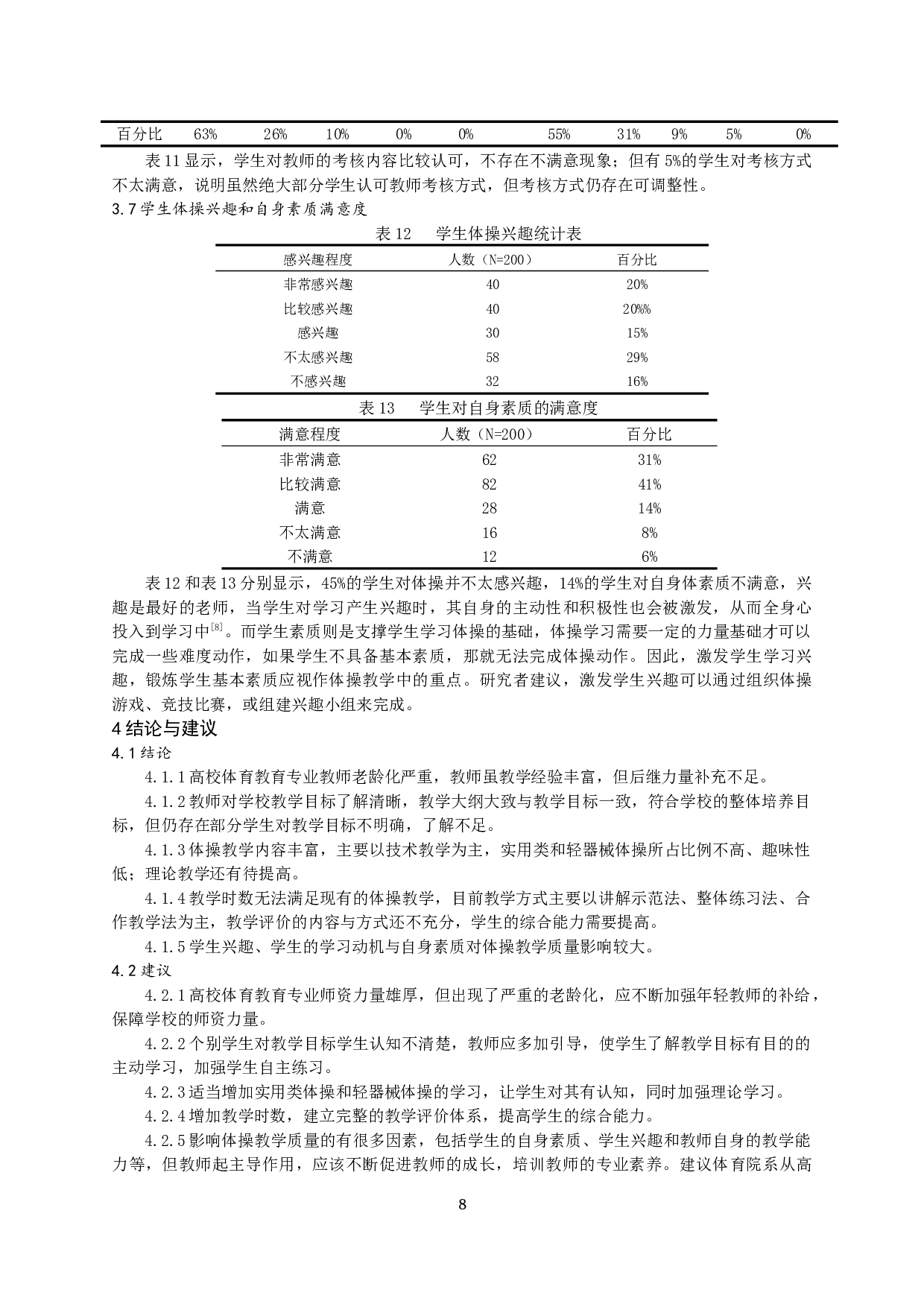 高校体育教育专业体操普修课开展现状与分析&mdash;以西北师范大学体育学院为例-9797字.docx 第8页