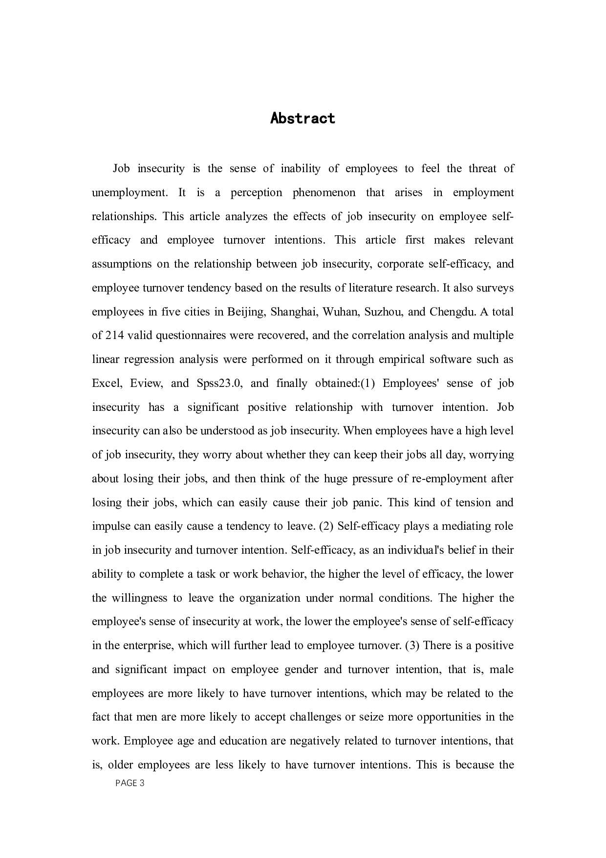 工作不安全感对离职倾向的影响&mdash;以自我效能为中介变量-33666字.docx 第2页