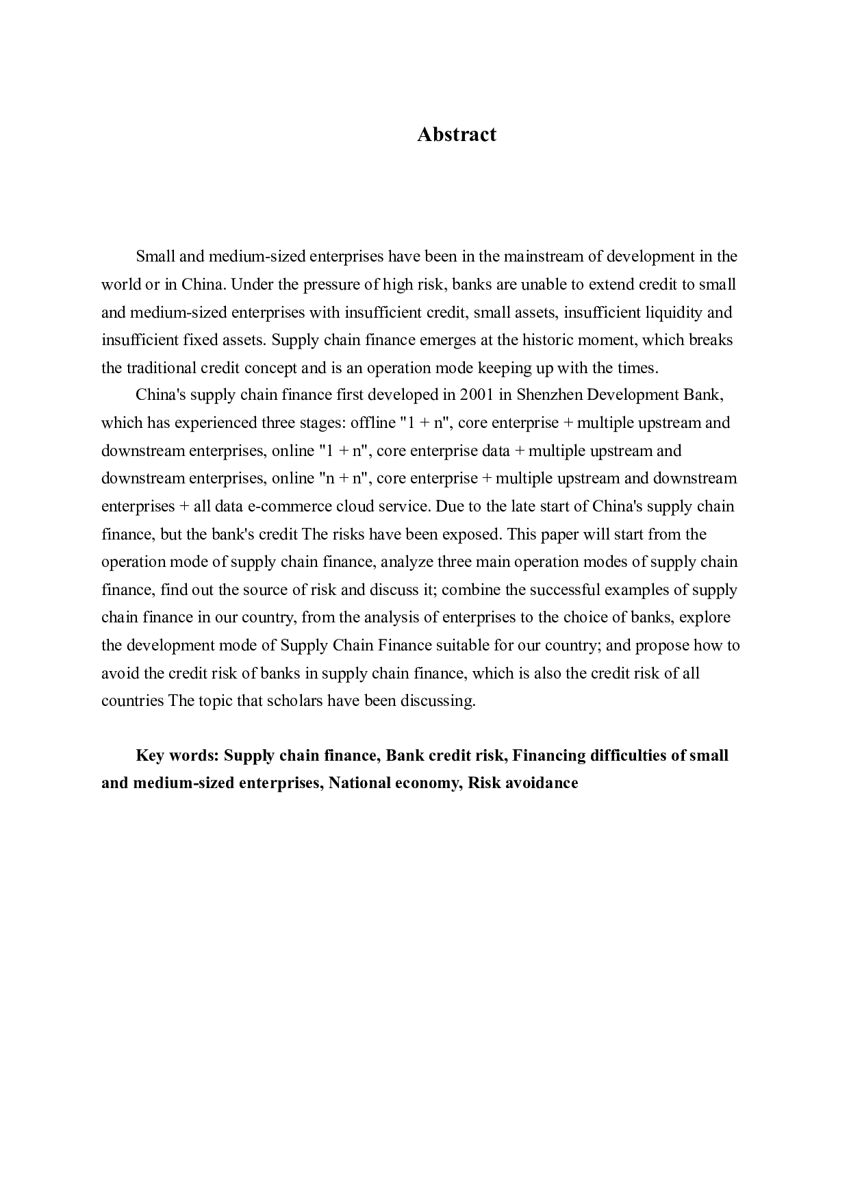 供应链金融的银行信用风险研究英汉互译.docx-13827字.docx 第2页