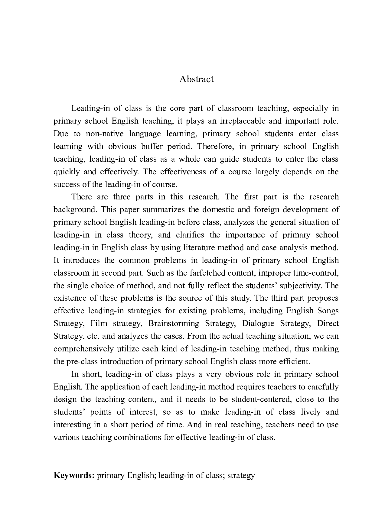 On Effective Leading-in Strategies in Primary School English Class-10151字.docx 第2页