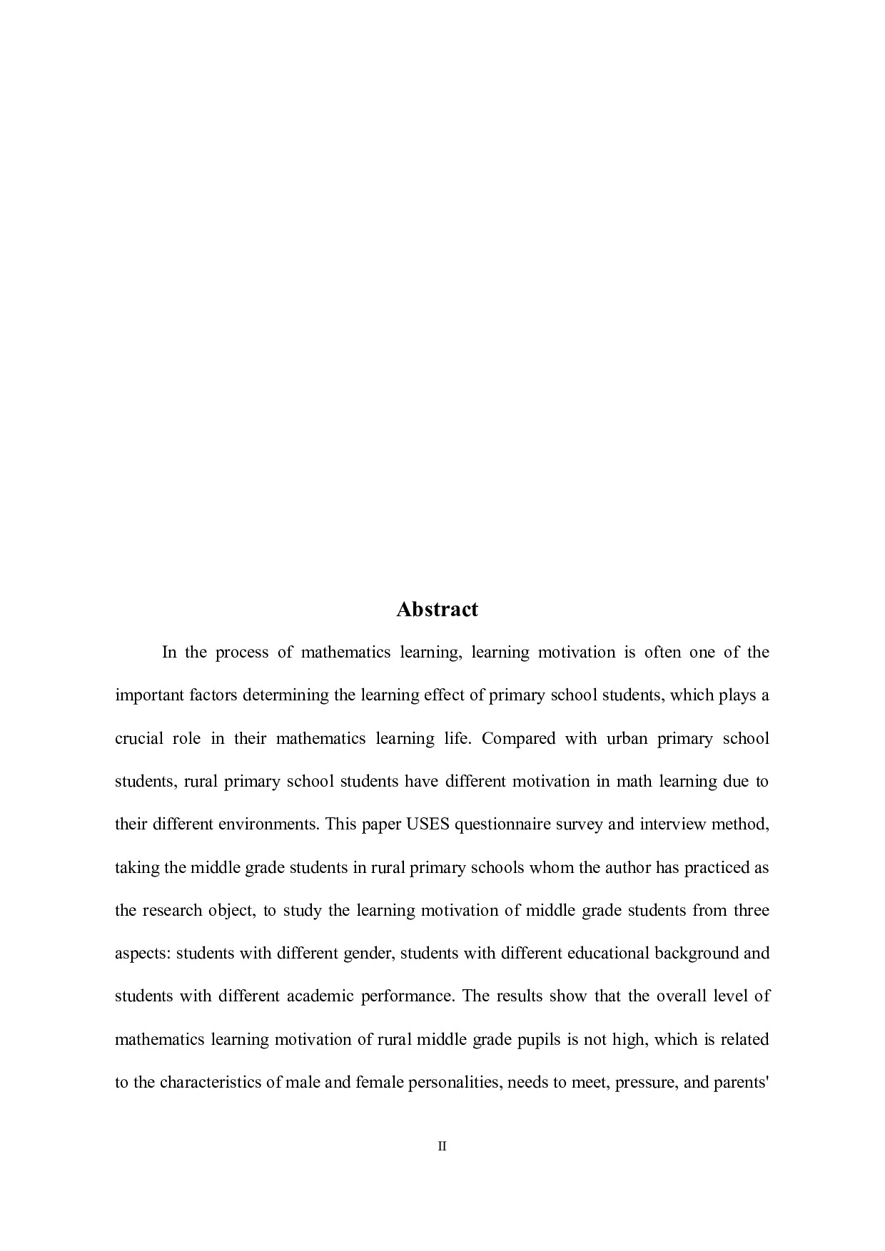 农村中年级小学生数学学习动机的现状与激发策略研究-13452字.docx 第2页