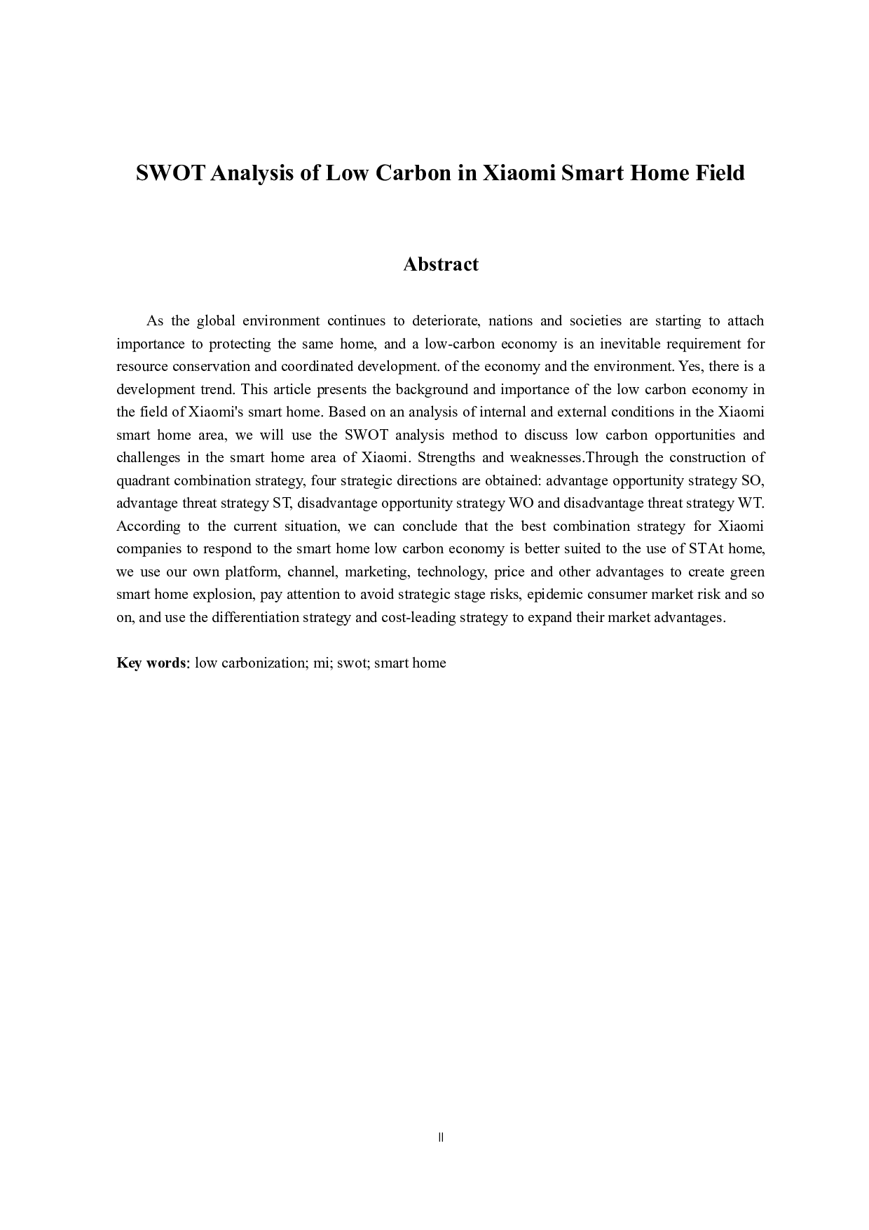 小米智能家居领域低碳之路的SWOT分析-14619字.docx 第2页