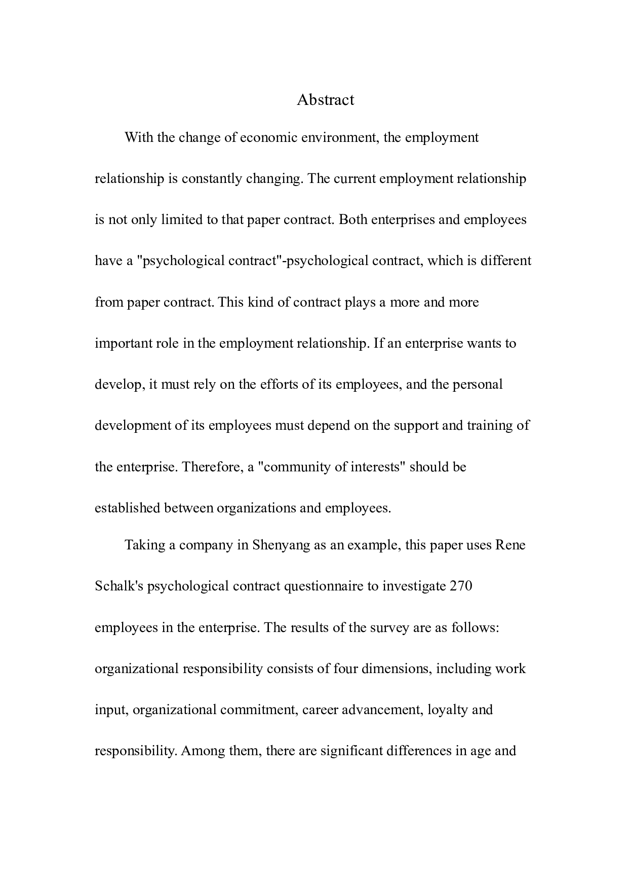 企业员工心理契约现状调查&mdash;&mdash;以沈阳某公司为例-12012字.docx 第5页