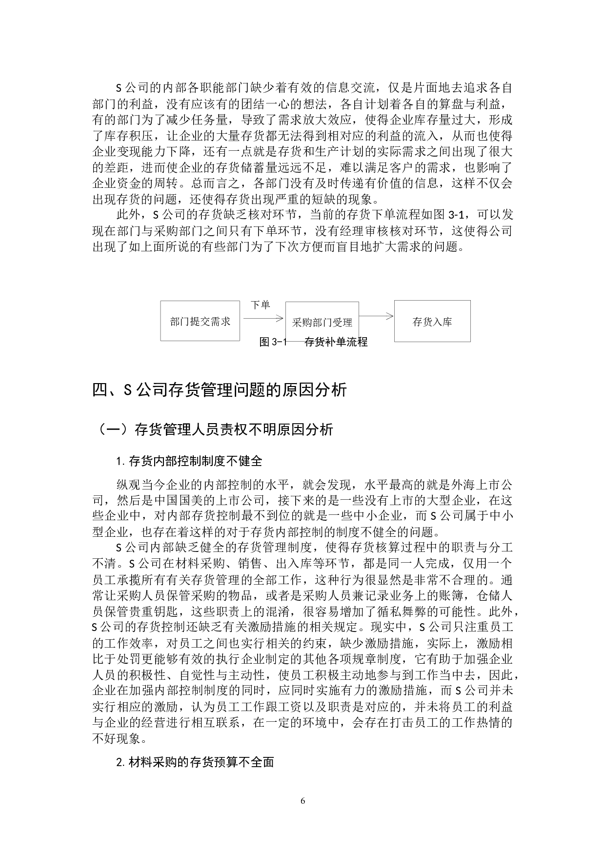 中小企业存货管理问题及对策&mdash;&mdash;以S公司为例-8147字.docx 第6页