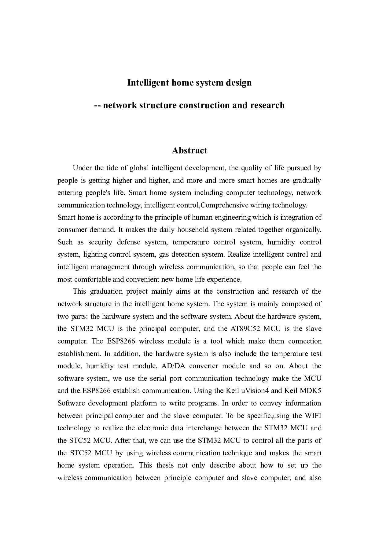 智能家居系统&mdash;&mdash;网络结构搭建与算法研究，肖云天（定稿）-28926字.docx 第2页