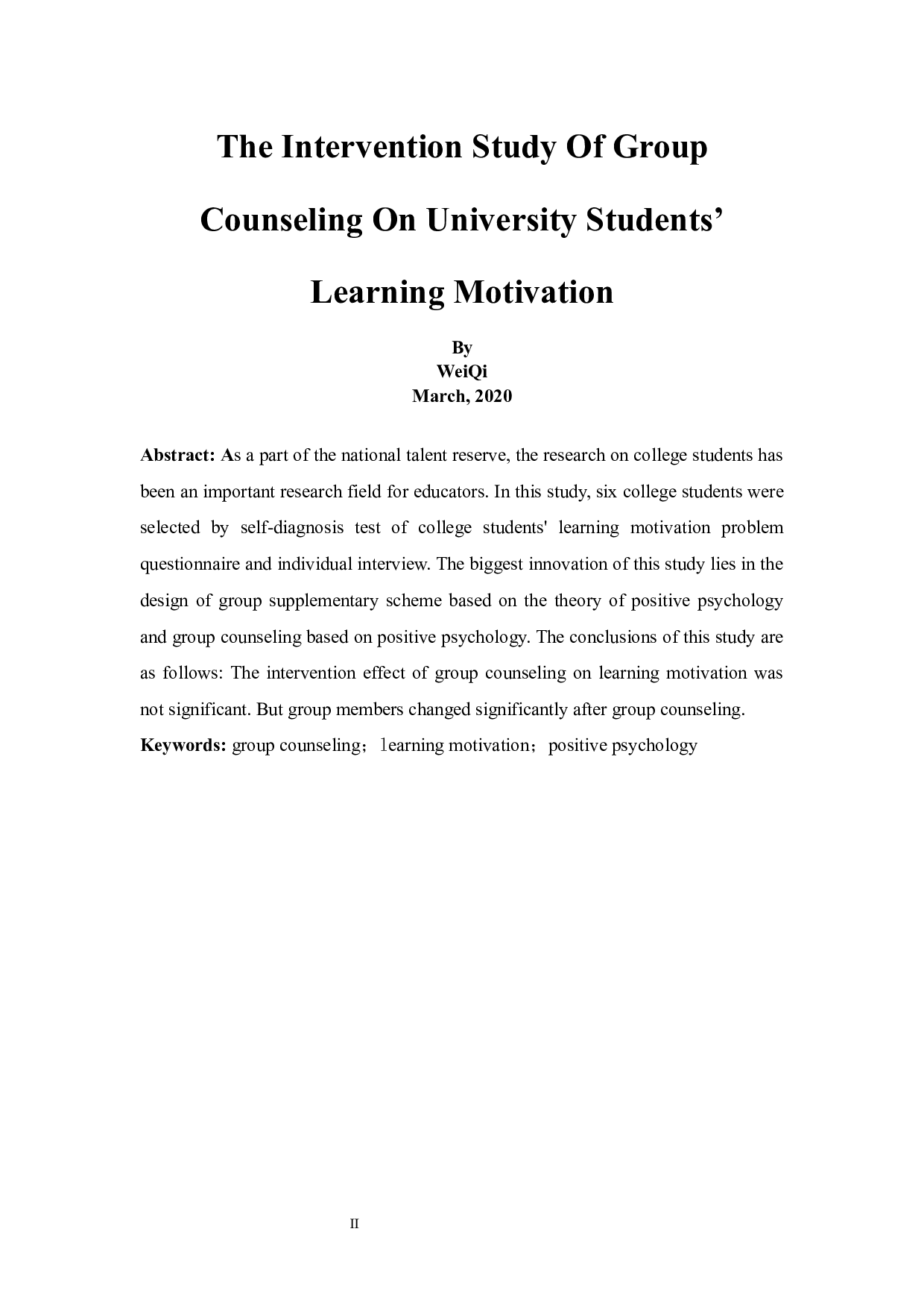 团体辅导对大学生学习动机的干预研究-14121字.docx 第2页