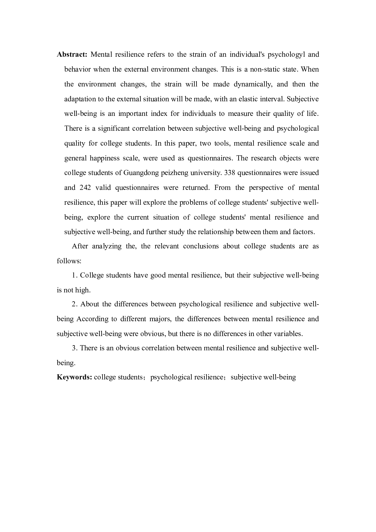 大学生主观幸福感与心理弹性的相关研究-10745字.docx 第5页