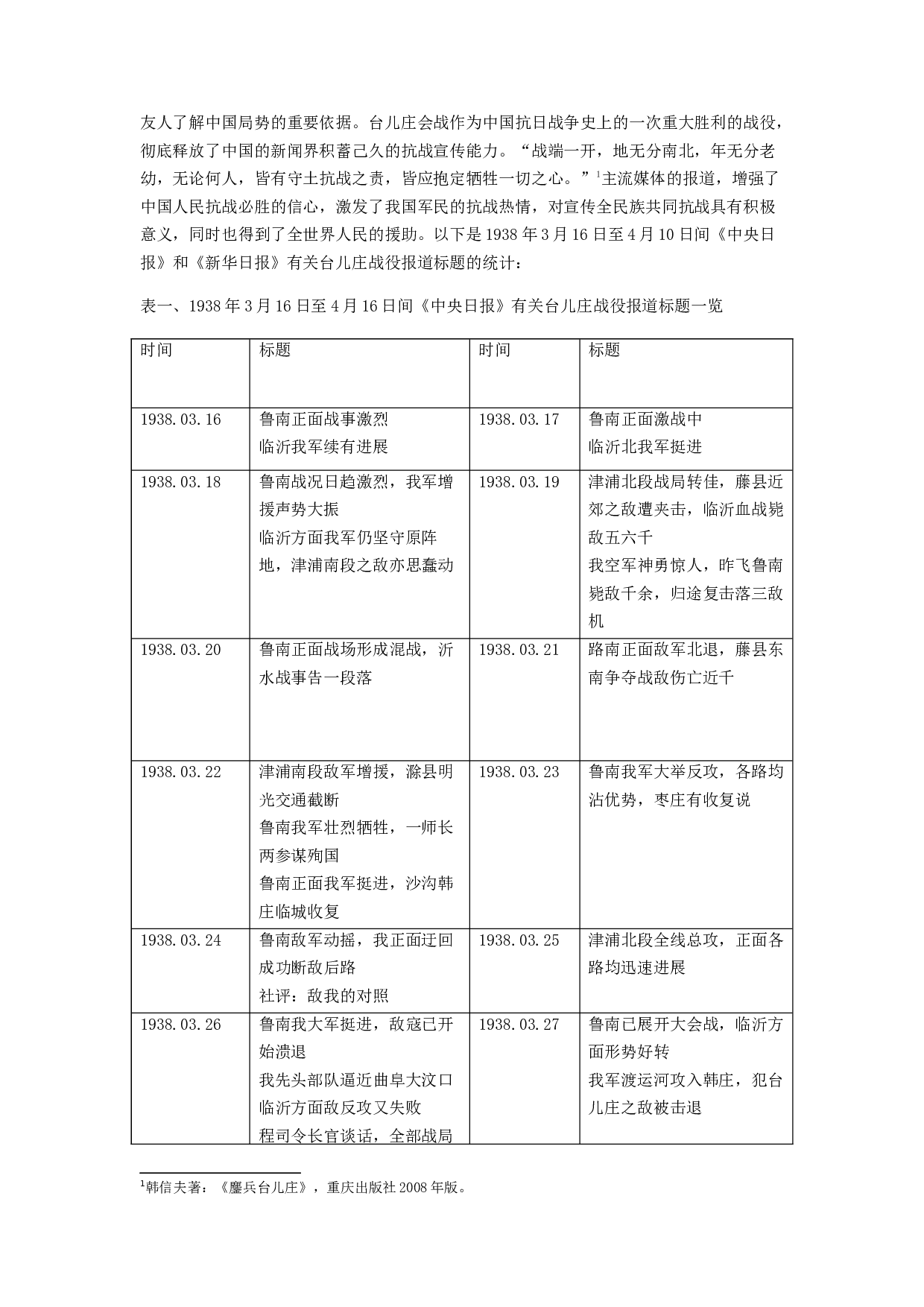 抗战时期中外媒体对台儿庄战役的报道研究-13782字.docx 第6页