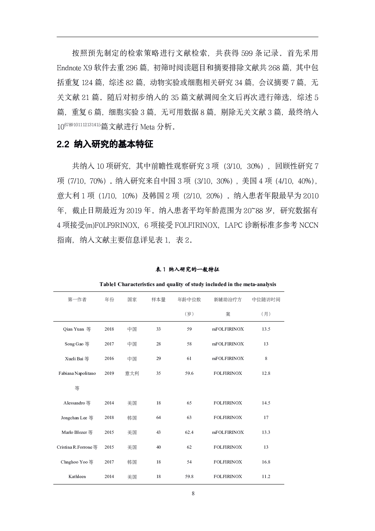 FOLFIRINOX新辅助化疗方案对局部进展期胰腺癌疗效的Meta分析-2181字.pdf 第9页