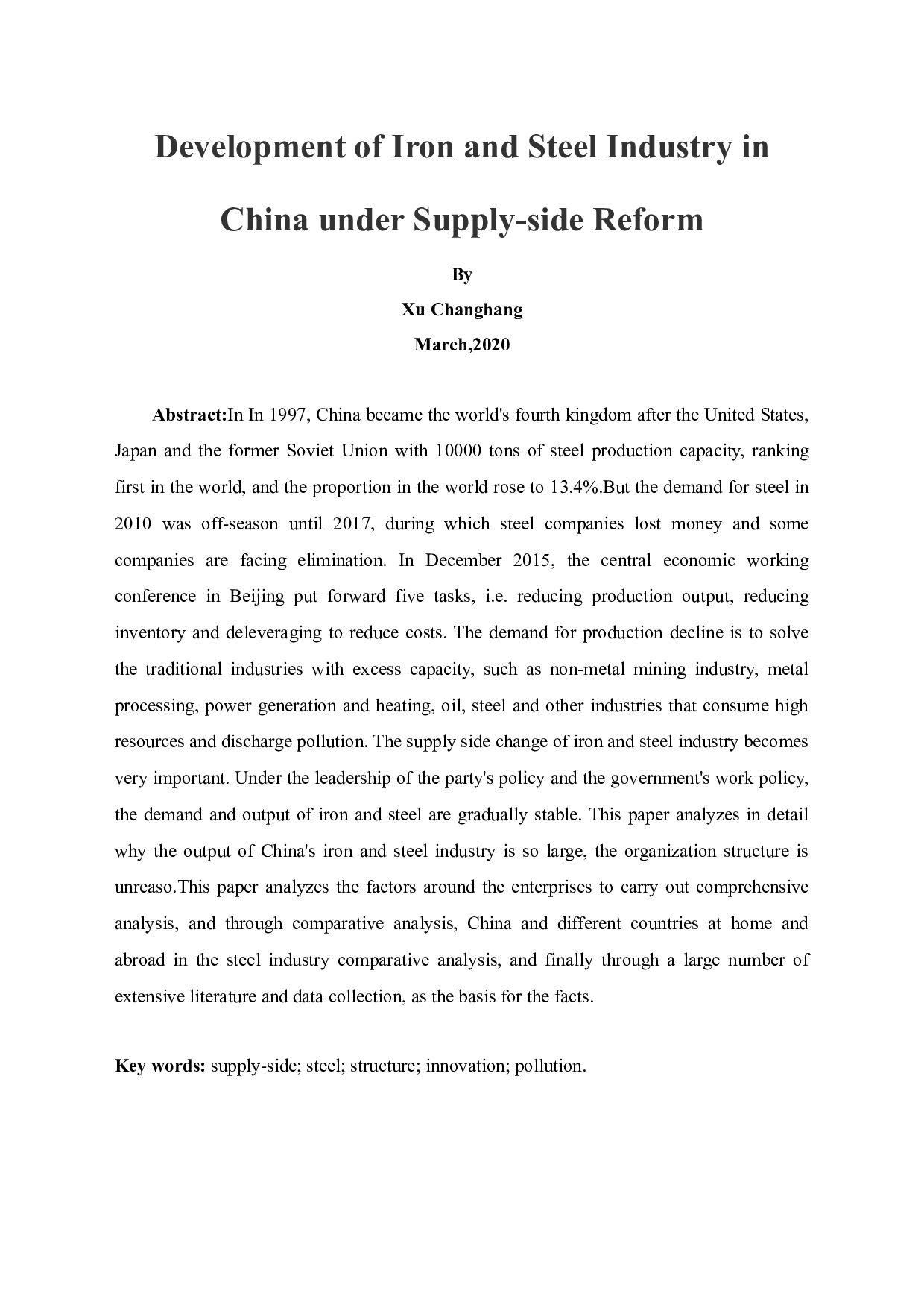 供给侧改革下我国钢铁产业发展状况-9122字.docx 第4页