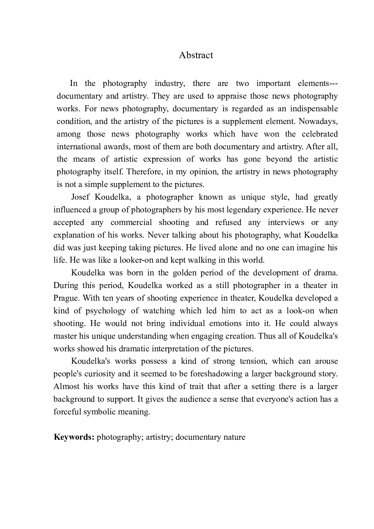 论新闻摄影的纪实性与艺术性以寇德卡的作品为例-6388字.docx 第3页