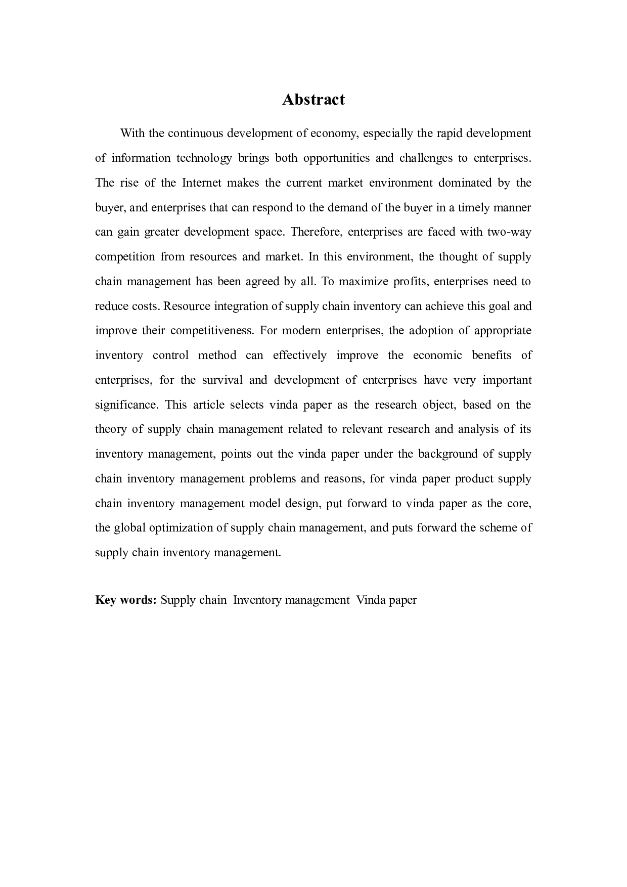 供应链环境下的库存管理优化研究&mdash;&mdash;以维达纸业为例-9729字.docx 第2页