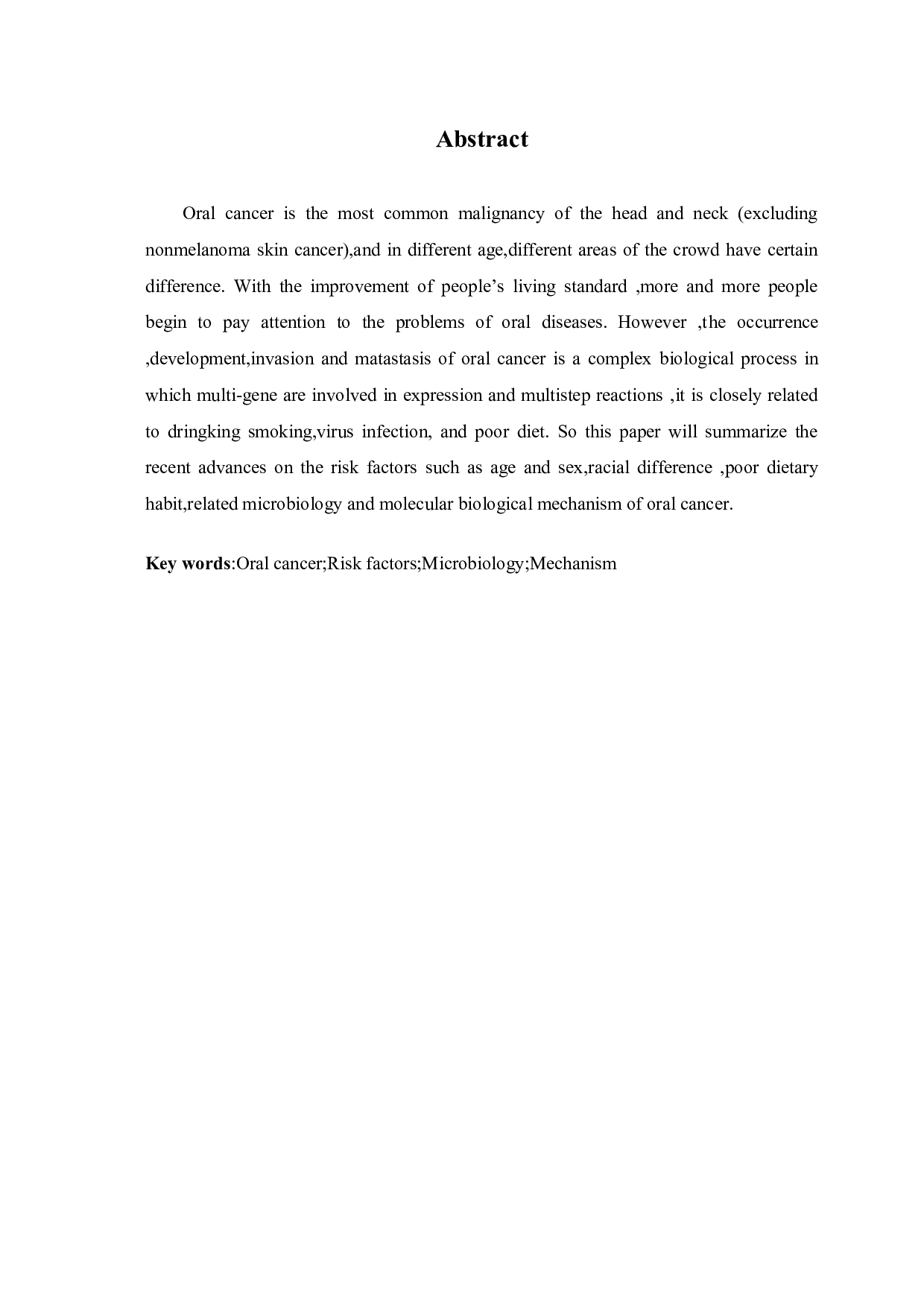 口腔癌发病的相关因素及其分子生物学机制研究进展-8745字.docx 第2页