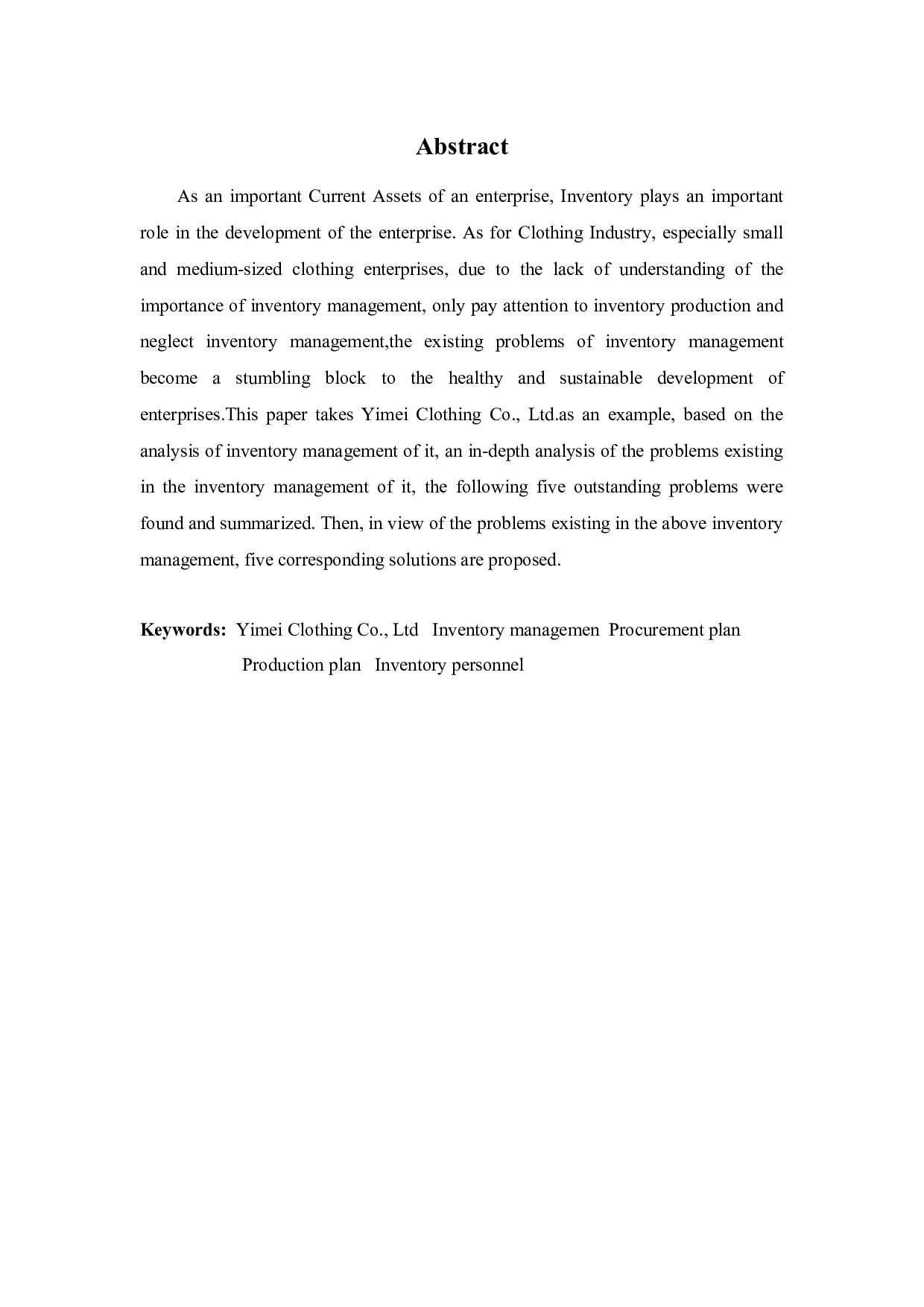 依美服装有限公司存货管理存在的问题与对策-12394字.docx 第2页