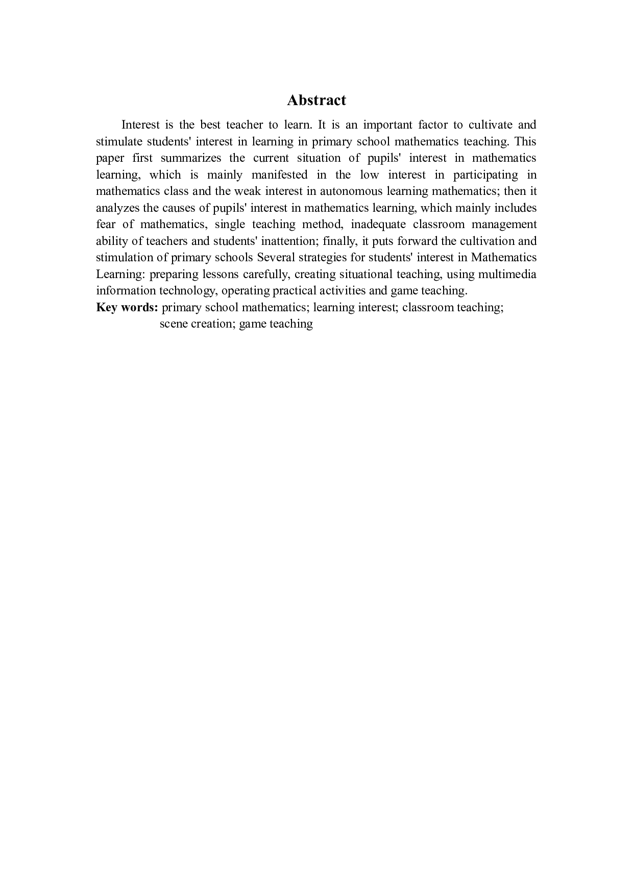 小学数学教学中培养和激发学生学习的兴趣 -8100字.docx 第2页