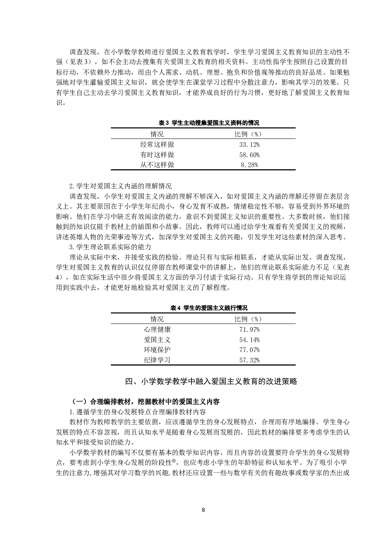 小学数学教学中融入爱国主义教育的现状及策略-9043字.docx 第8页