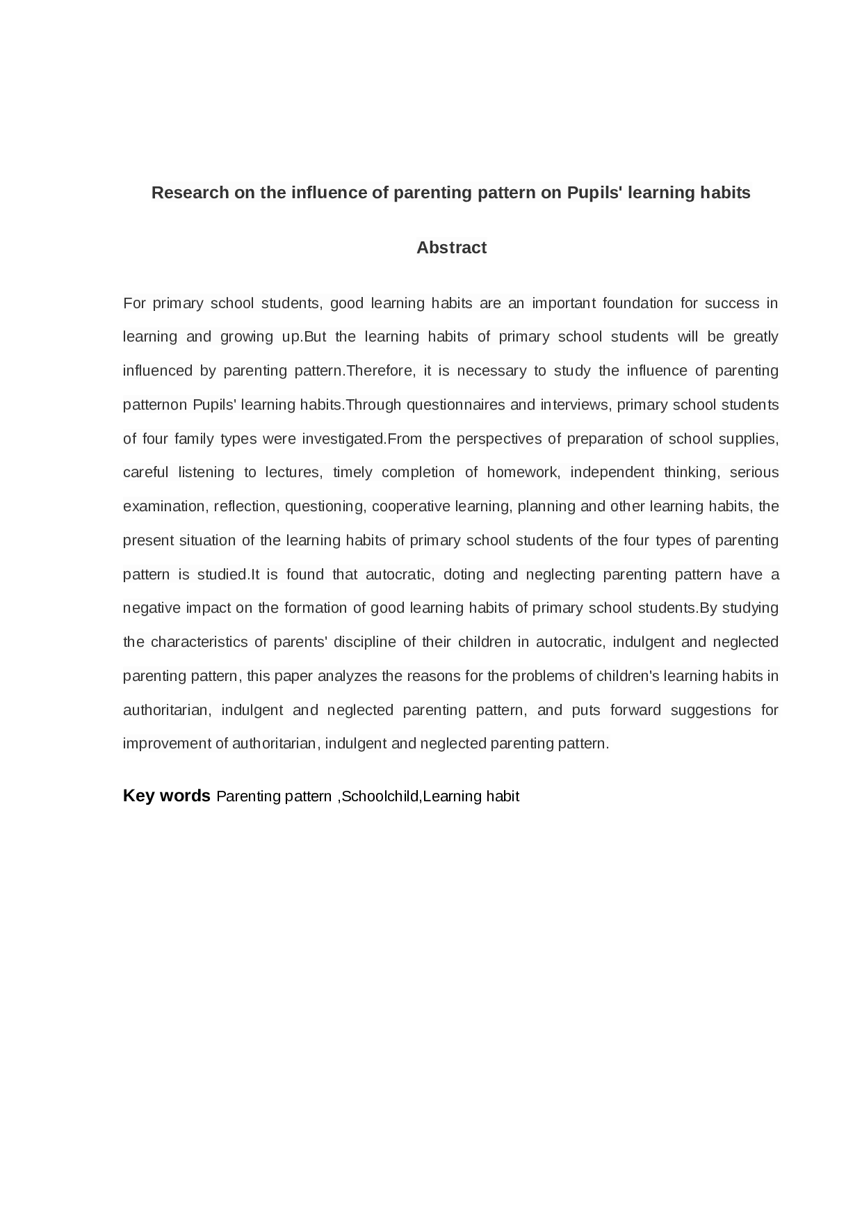 家庭教养方式对小学生学习习惯的影响-14798字.docx 第1页