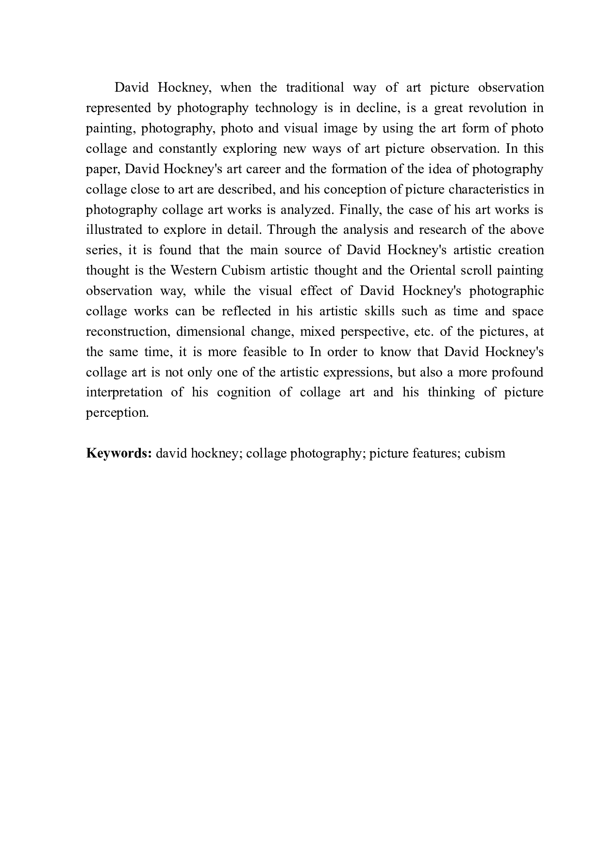大卫&middot;霍克尼拼贴摄影艺术的画面特色研究-9343字.docx 第3页