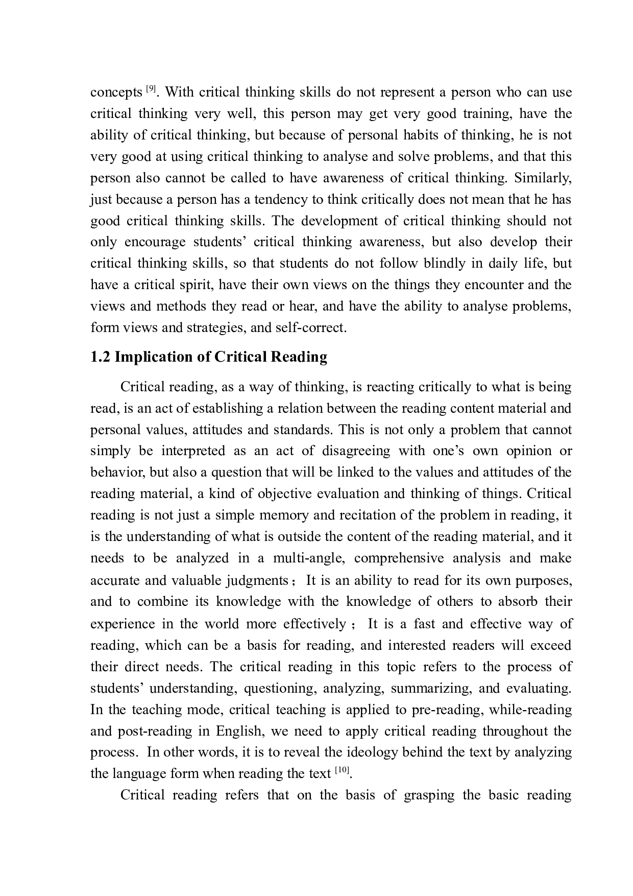 An Analysis of Critical Thinking in Teaching English Reading at High School-10530字.docx 第8页