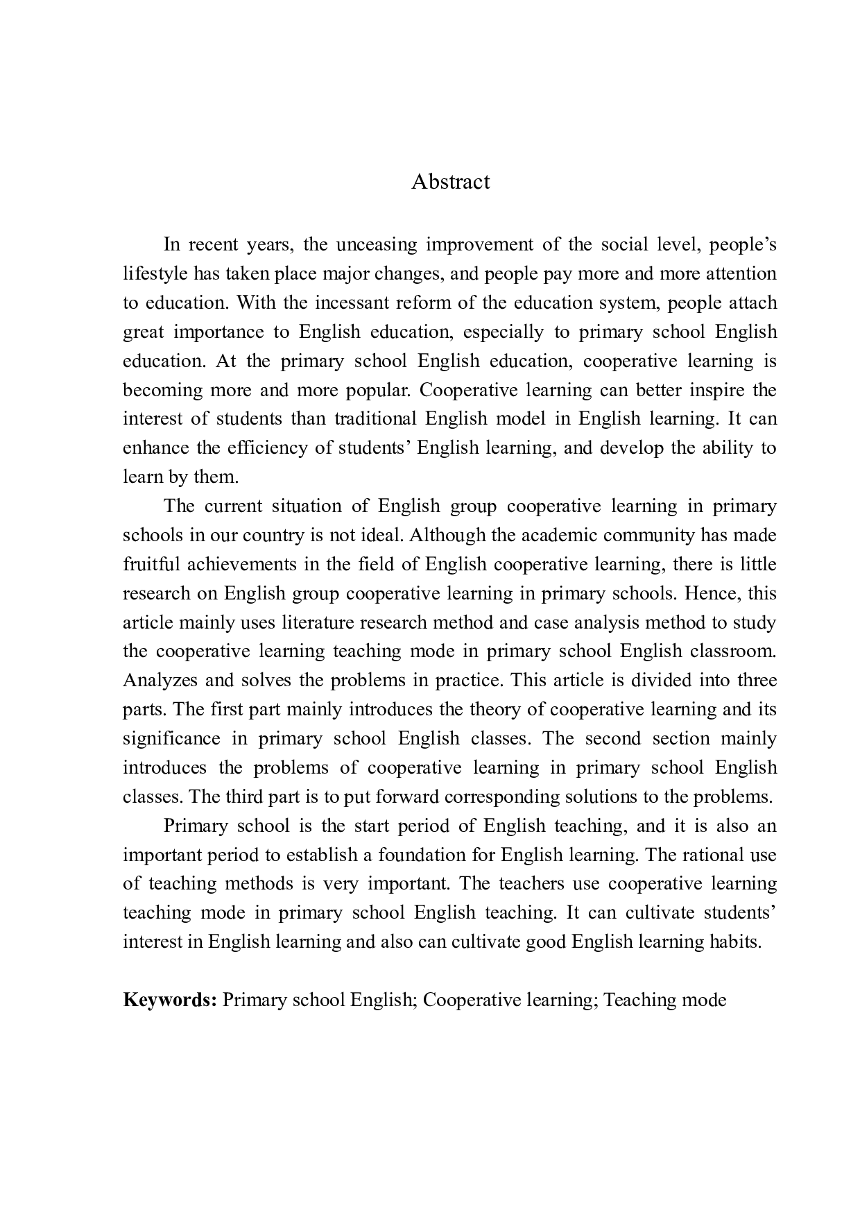 Analysis on Application of Cooperative Learning Model in Primary School English Class doc-9753字.docx 第2页