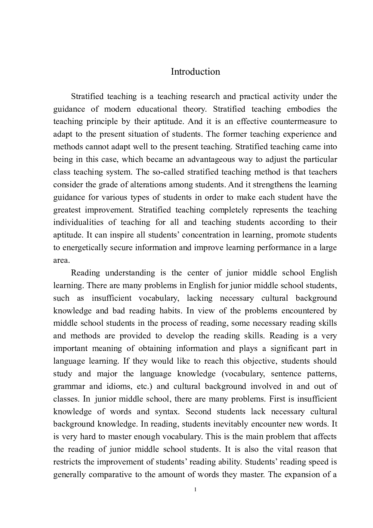 Application of Stratified Teaching Method in English Reading Teaching in Junior Middle Schoool-10448字.docx 第4页