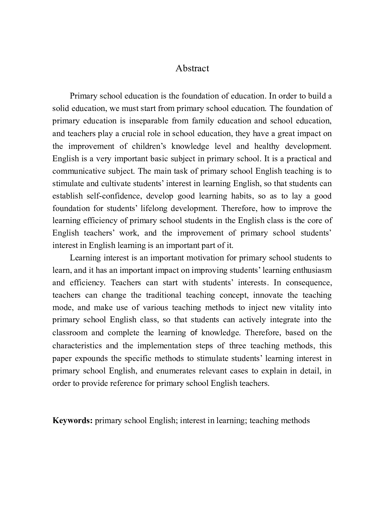 On Strategies to Stimulate Pupils&rsquo; Interest in English Learning-10590字.docx 第2页