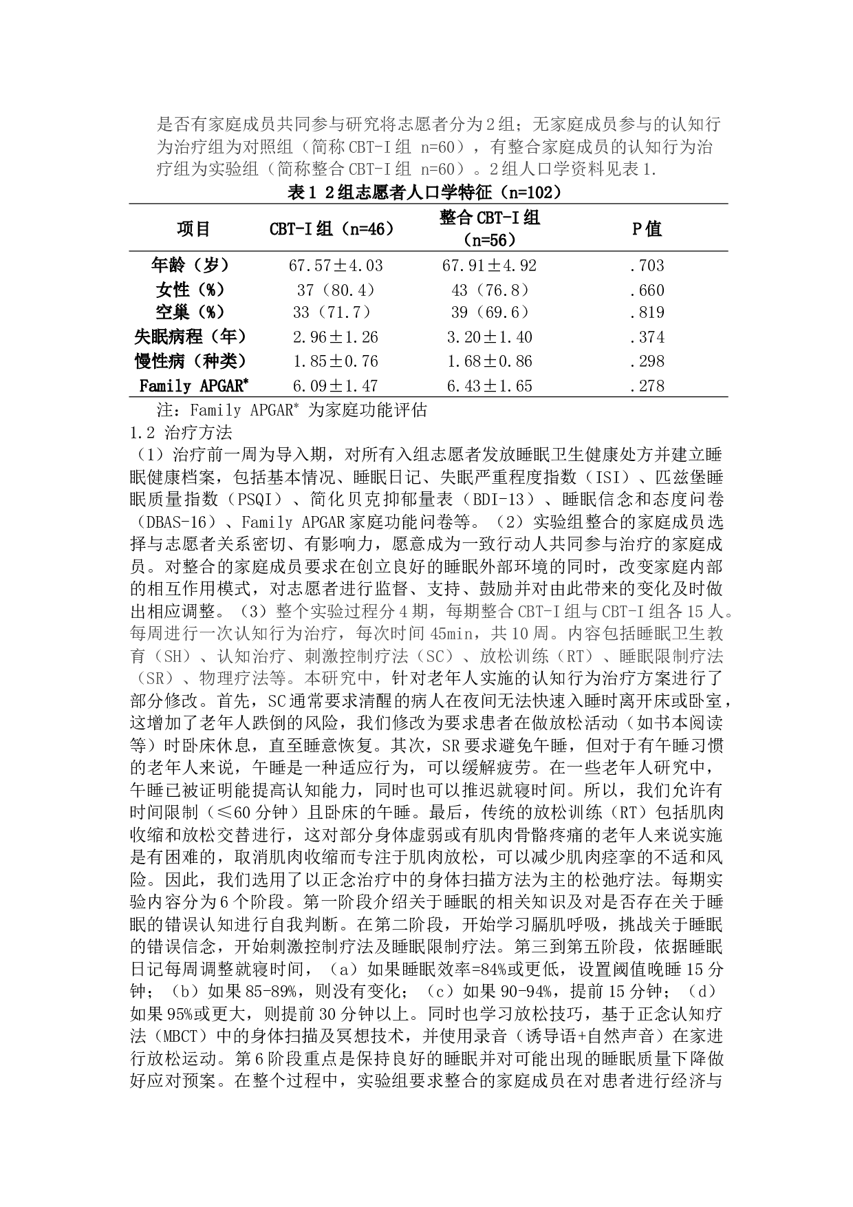 整合家庭成员认知行为治疗对老年慢性失眠的干预(主）-6631字.docx 第2页