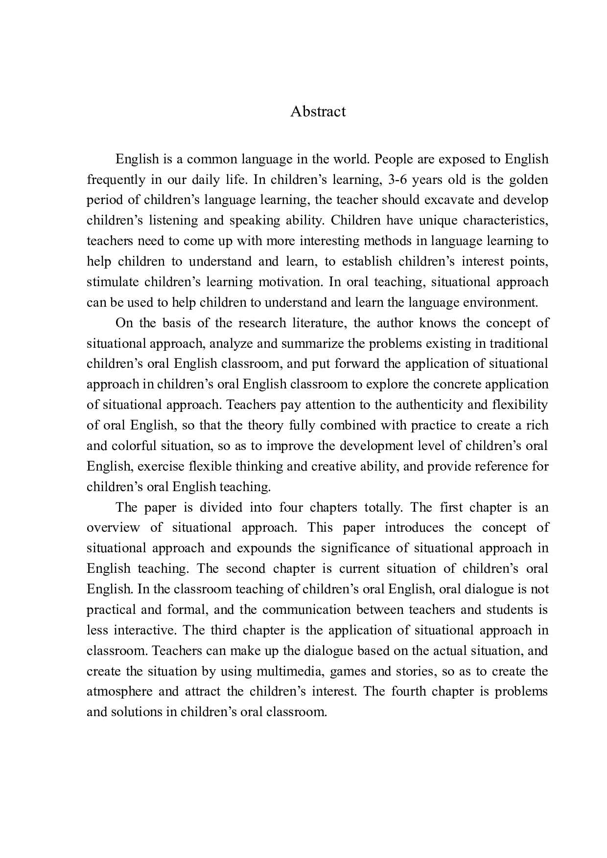 On the Application of Situational Approach in Children&rsquo;s Oral English Classroom Teaching-12264字.docx 第3页