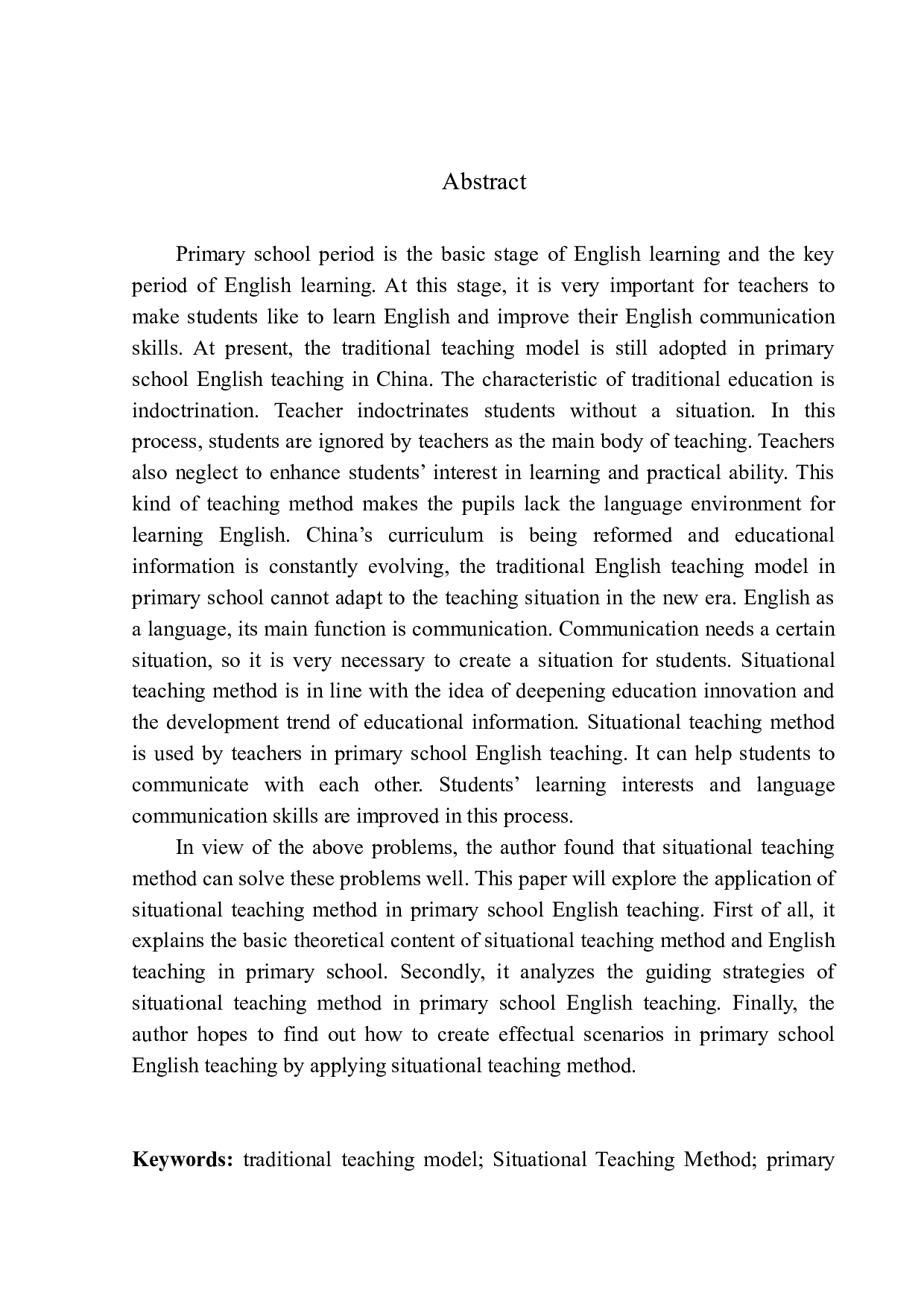 On the Application Strategy of Situational Teaching in Primary School English Teaching-10803字.docx 第2页
