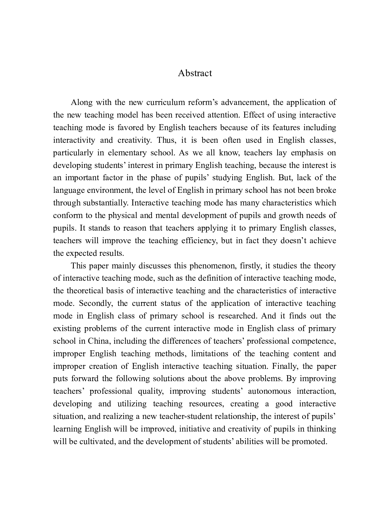 On the Interactive Teaching Mode in Primary School English Class-9167字.docx 第2页