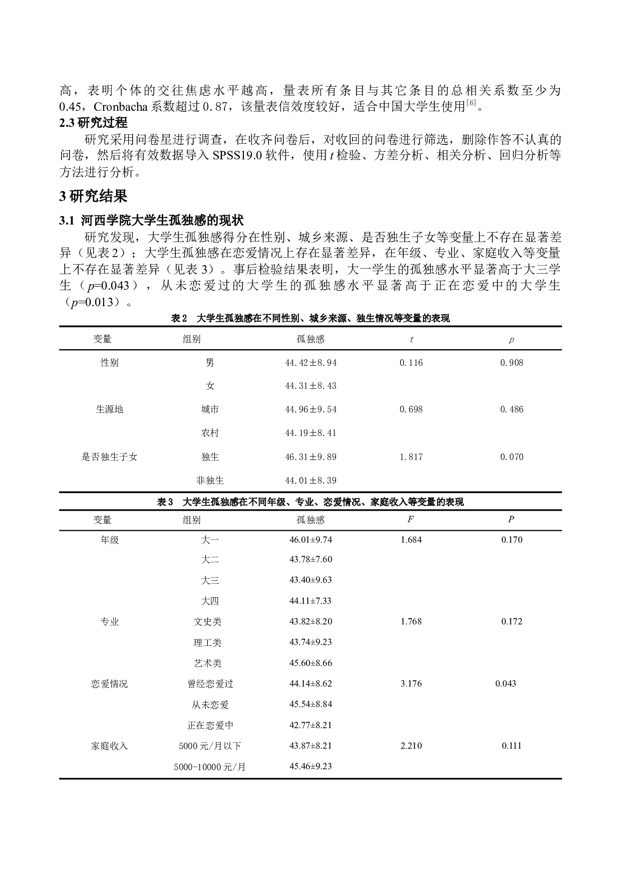 河西学院大学生孤独感现状及影响因素分析-4960字.docx 第3页