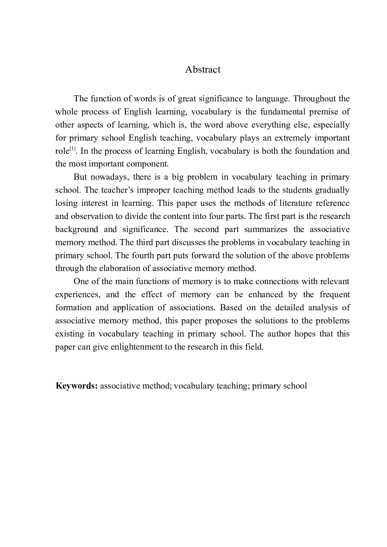 The Application of Associative Memory in English Vocabulary Teaching of Primary School-10683字.docx 第2页