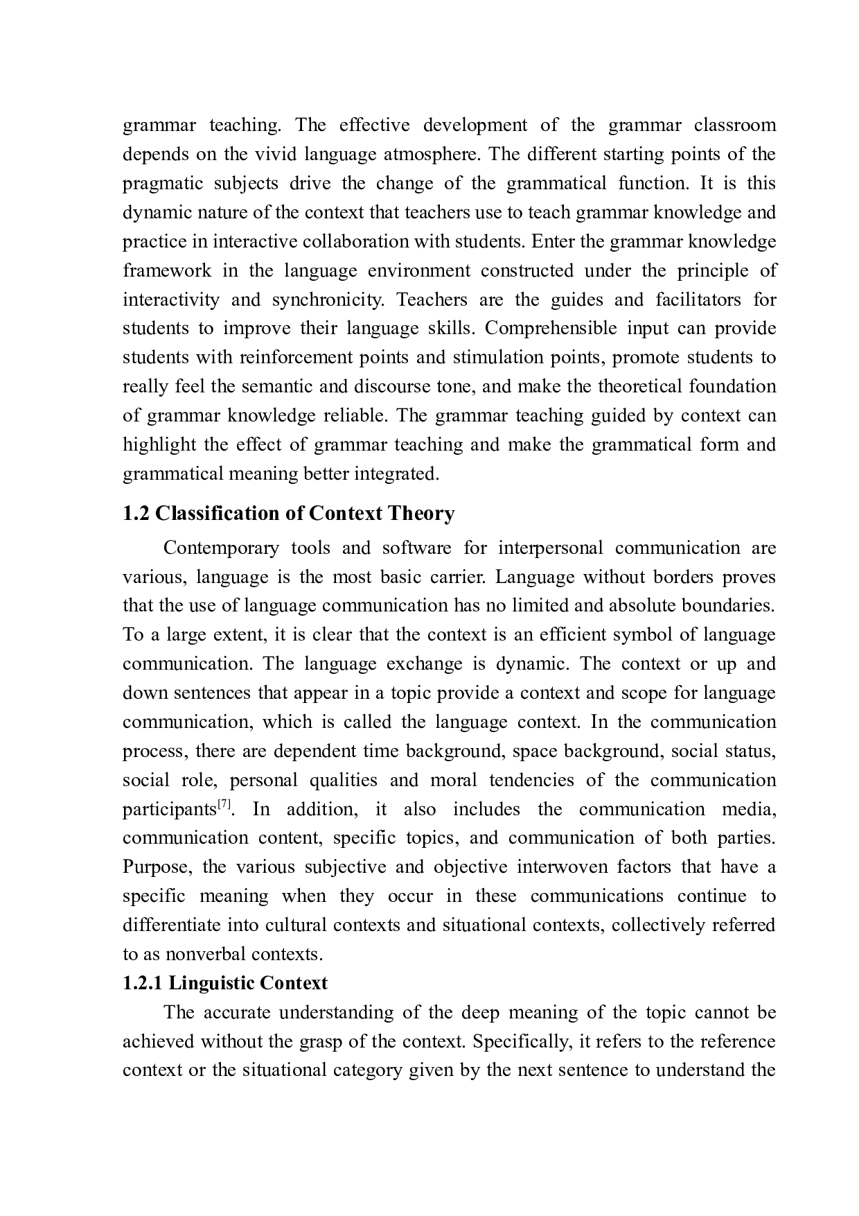 The Application of Context Theory to English Grammar Teaching in Middle School-11271字.docx 第7页