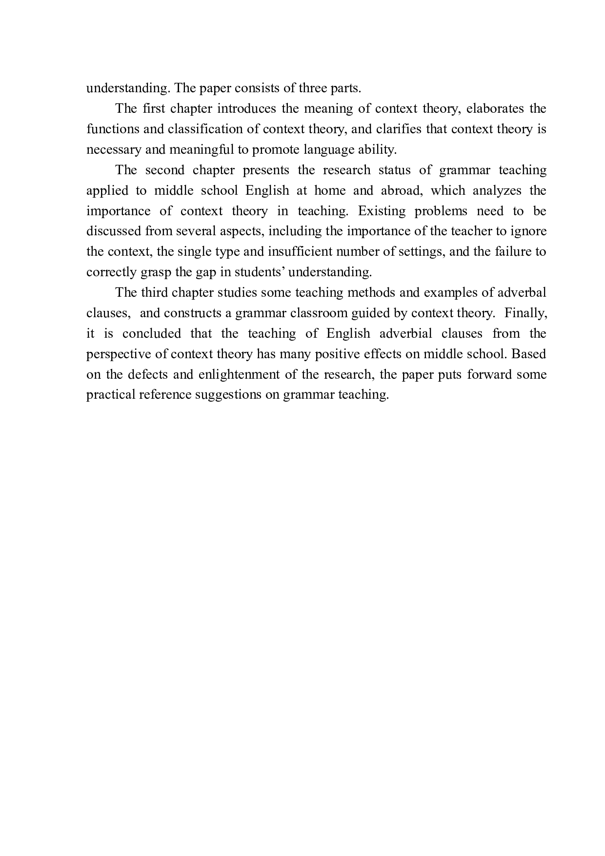 The Application of Context Theory to English Grammar Teaching in Middle School-11271字.docx 第5页