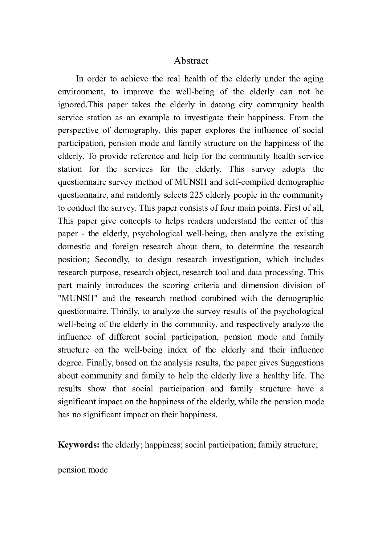 社区老年人心理幸福感及影响因素分析以大同市某社区卫生服务站为例-9715字.docx 第3页