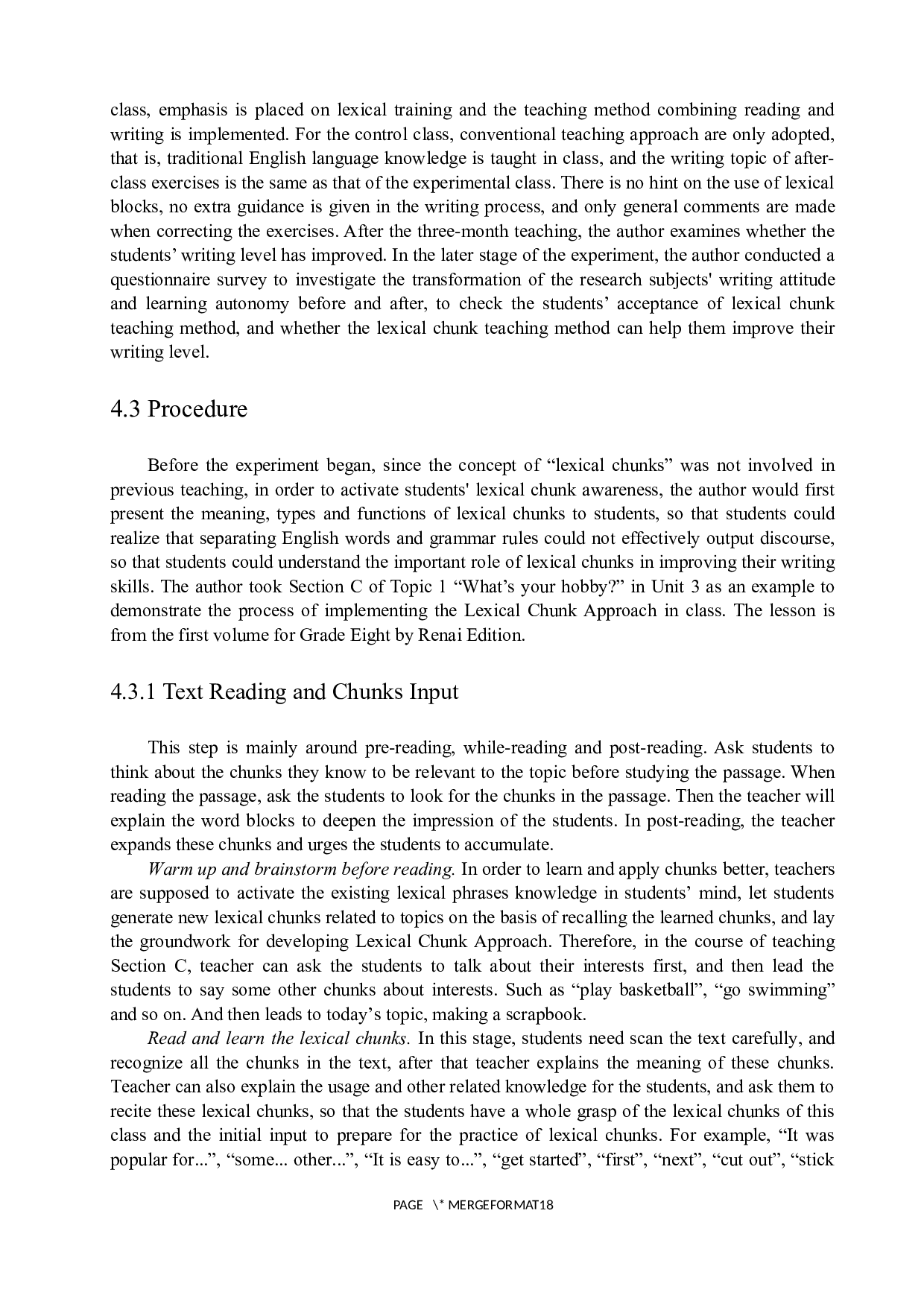 词块教学法在初中英语写作课堂上的应用-6165字.docx 第10页