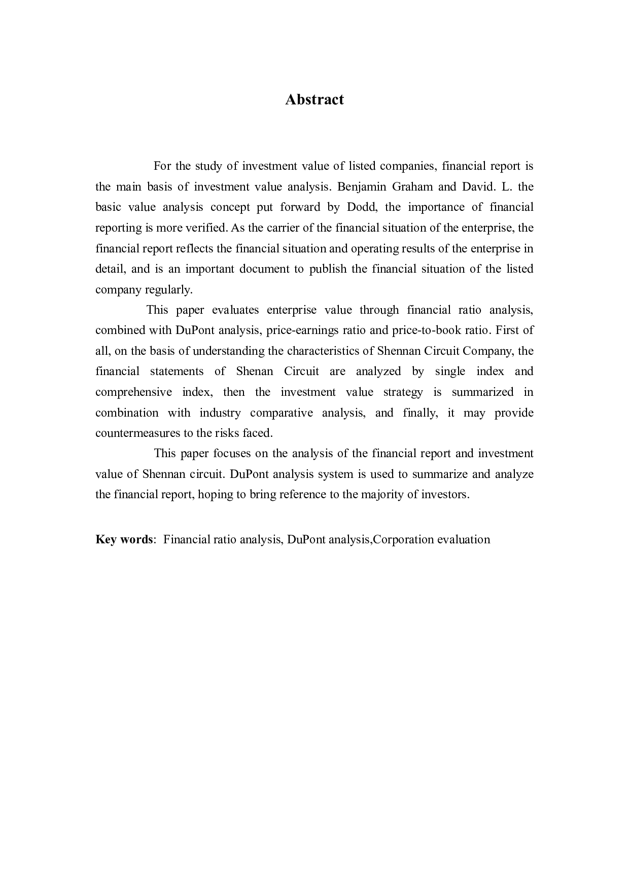 基于财务报告的深南电路投资价值研究-21367字.docx 第2页