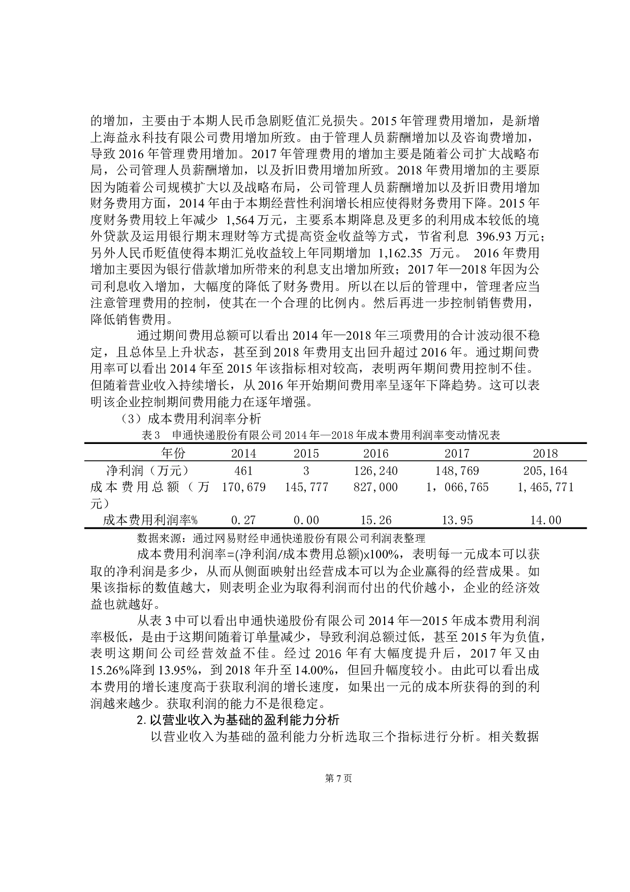 物流服务企业的盈利能力分析&mdash;&mdash;以申通快递股份有限公司为例-11784字.docx 第9页